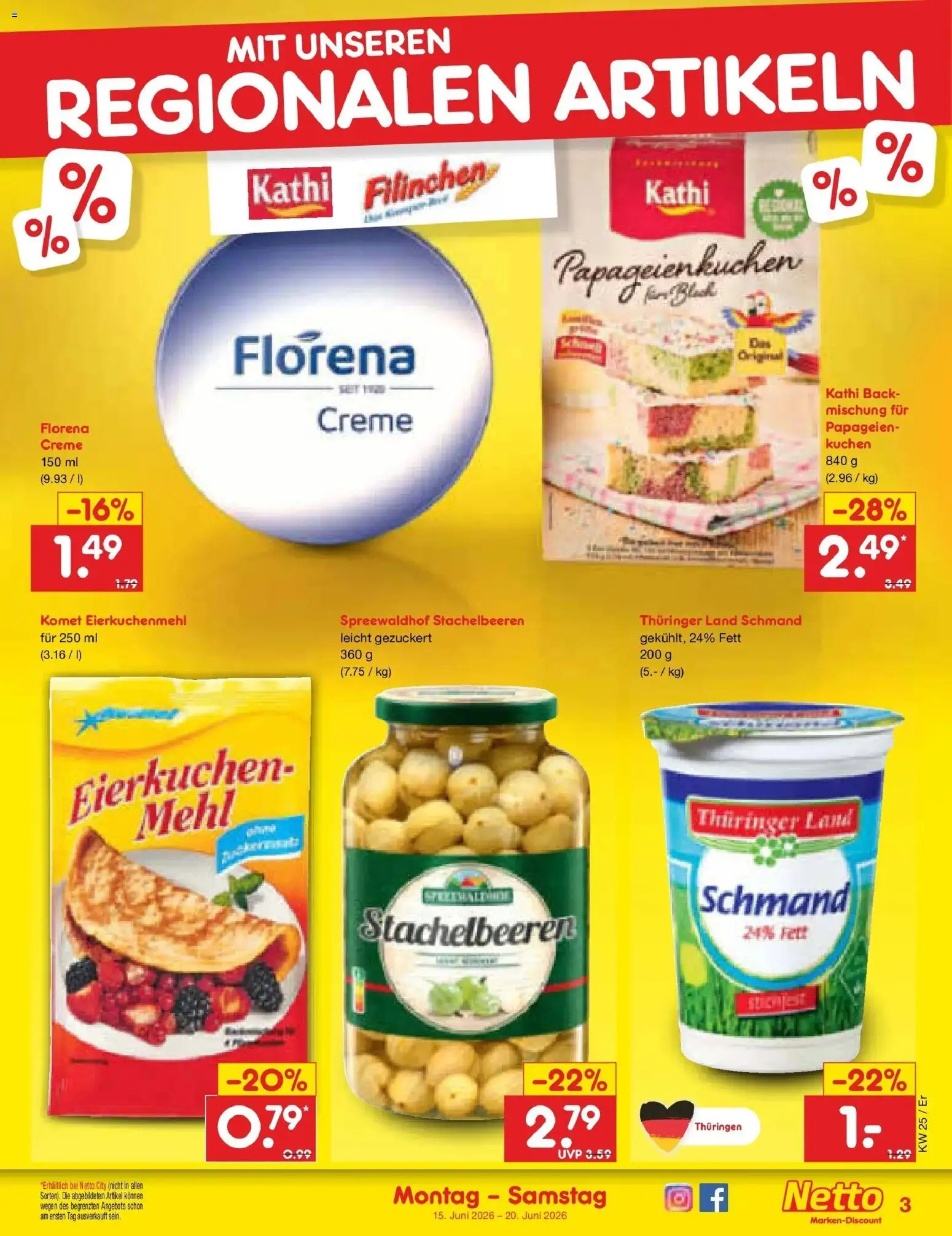 Netto Marken-Discount Prospekt Nordhausen – gültig ab 14.06.2026 | Seite: 59 | Produkte: Mehl, Creme, Kuchen