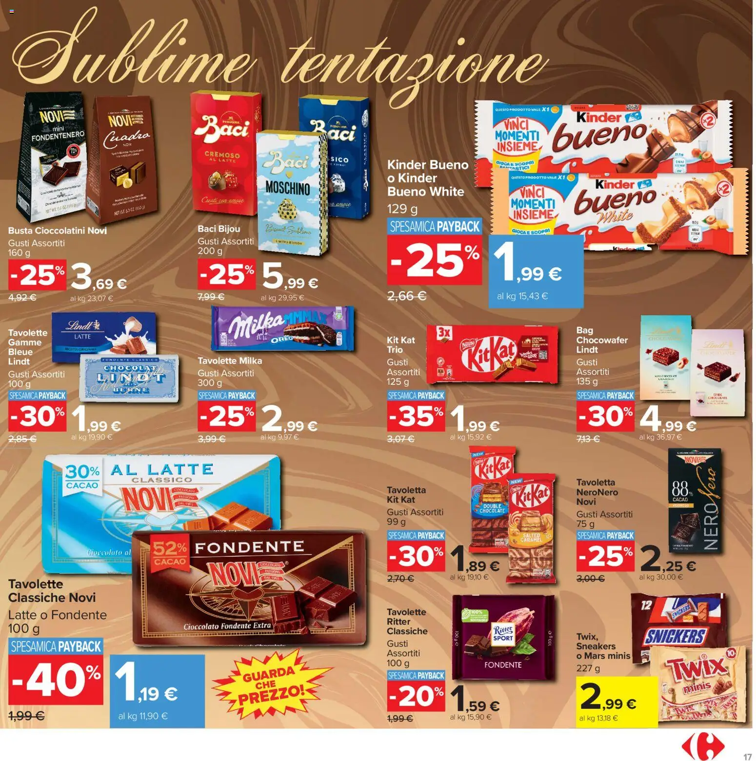 Volantino Carrefour del 23/10/2026 | Pagina: 17 | Prodotti: Cioccolato, Tavoletta, Oreo, Snickers
