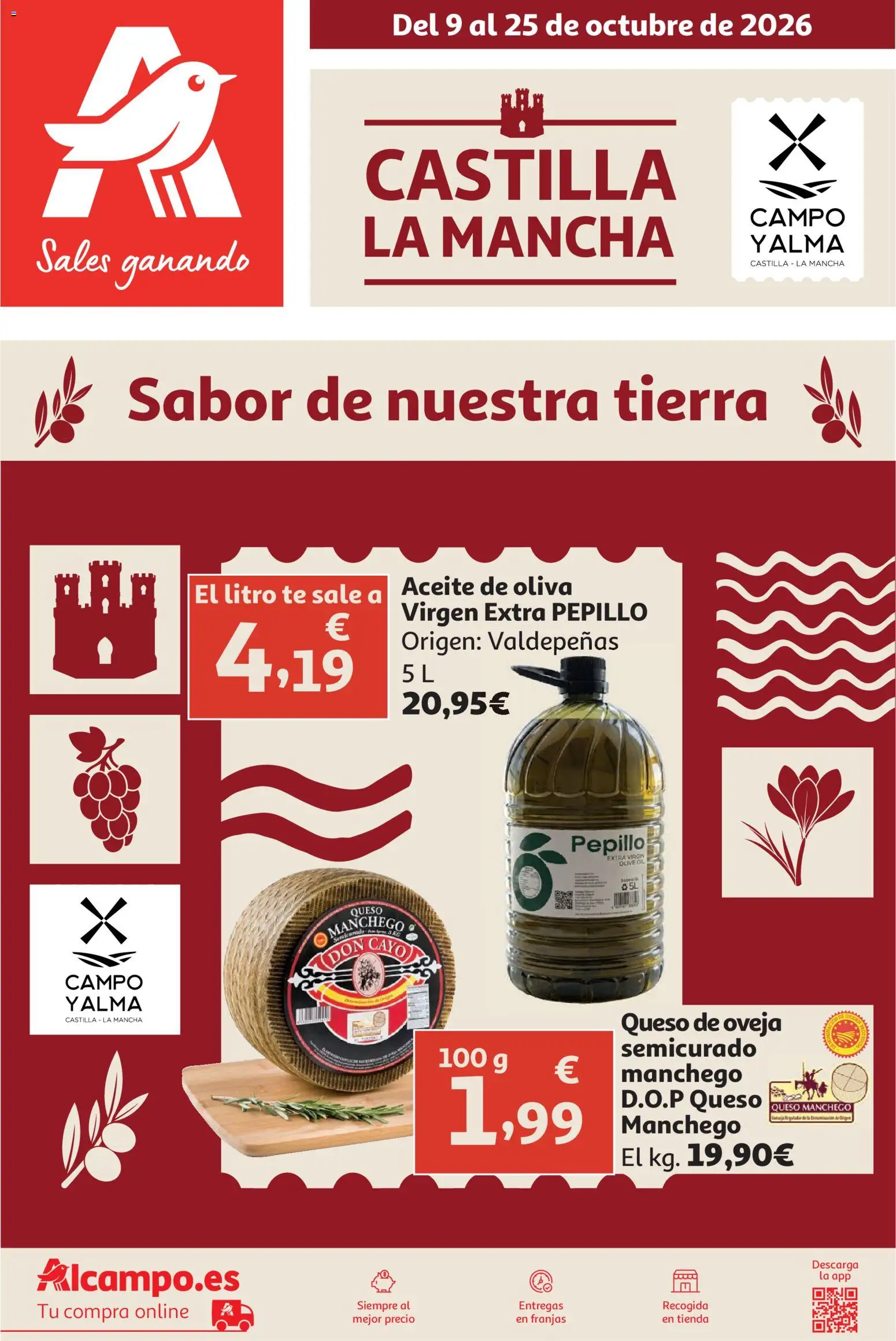 Alcampo Campo y Alma │ válido desde el 09/10/2026 | Página: 1 | Productos: Queso de oveja, Queso, Aceite, Tierra