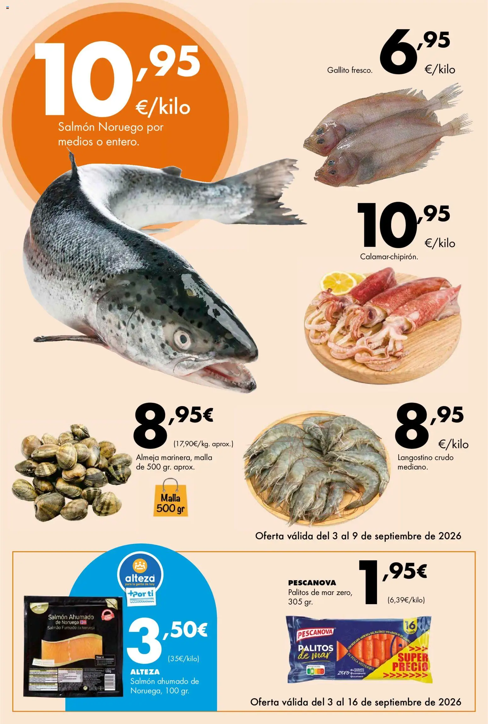Lupa Supermercados folleto │ válido desde el 03/09/2026 | Página: 2 | Productos: Salmón, Salmón ahumado, Langostino