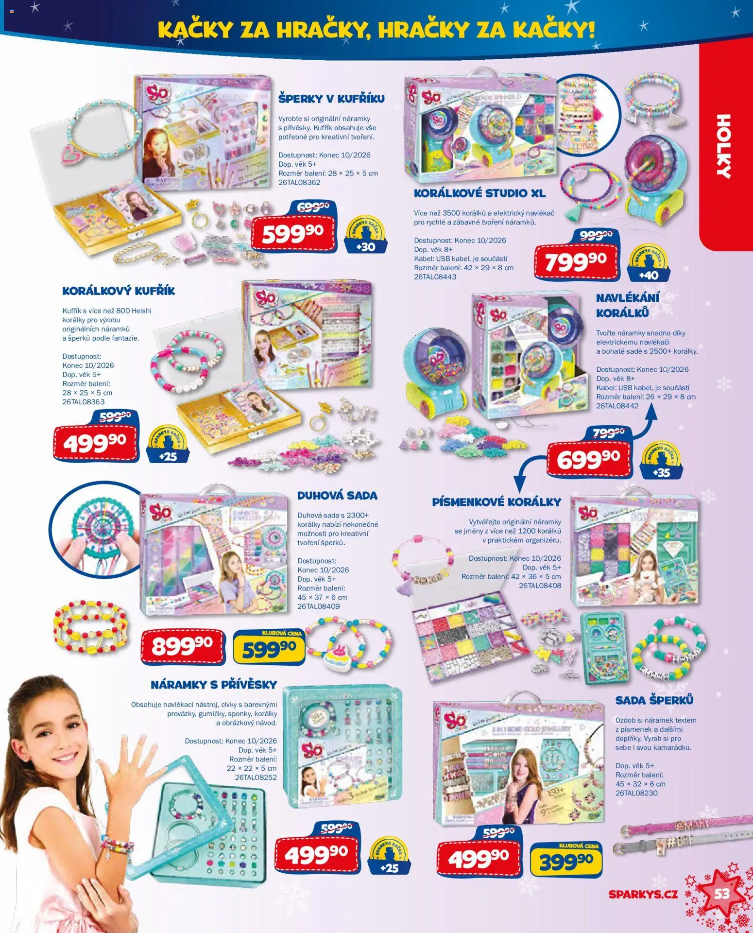 Sparkys katalog Vánoce 2026 od 01.10.2026 | Strana: 53 | Produkty: Kufřík, Šperky, Kabel, Hračky