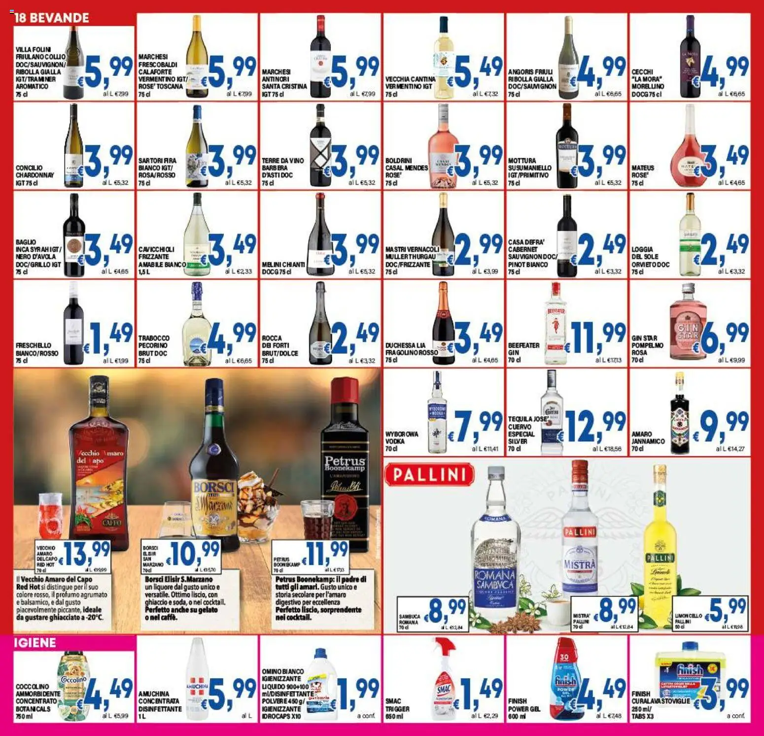 Volantino DEM del 21/08/2026 | Pagina: 18 | Prodotti: Gin, Vino, Profumo, Amaro