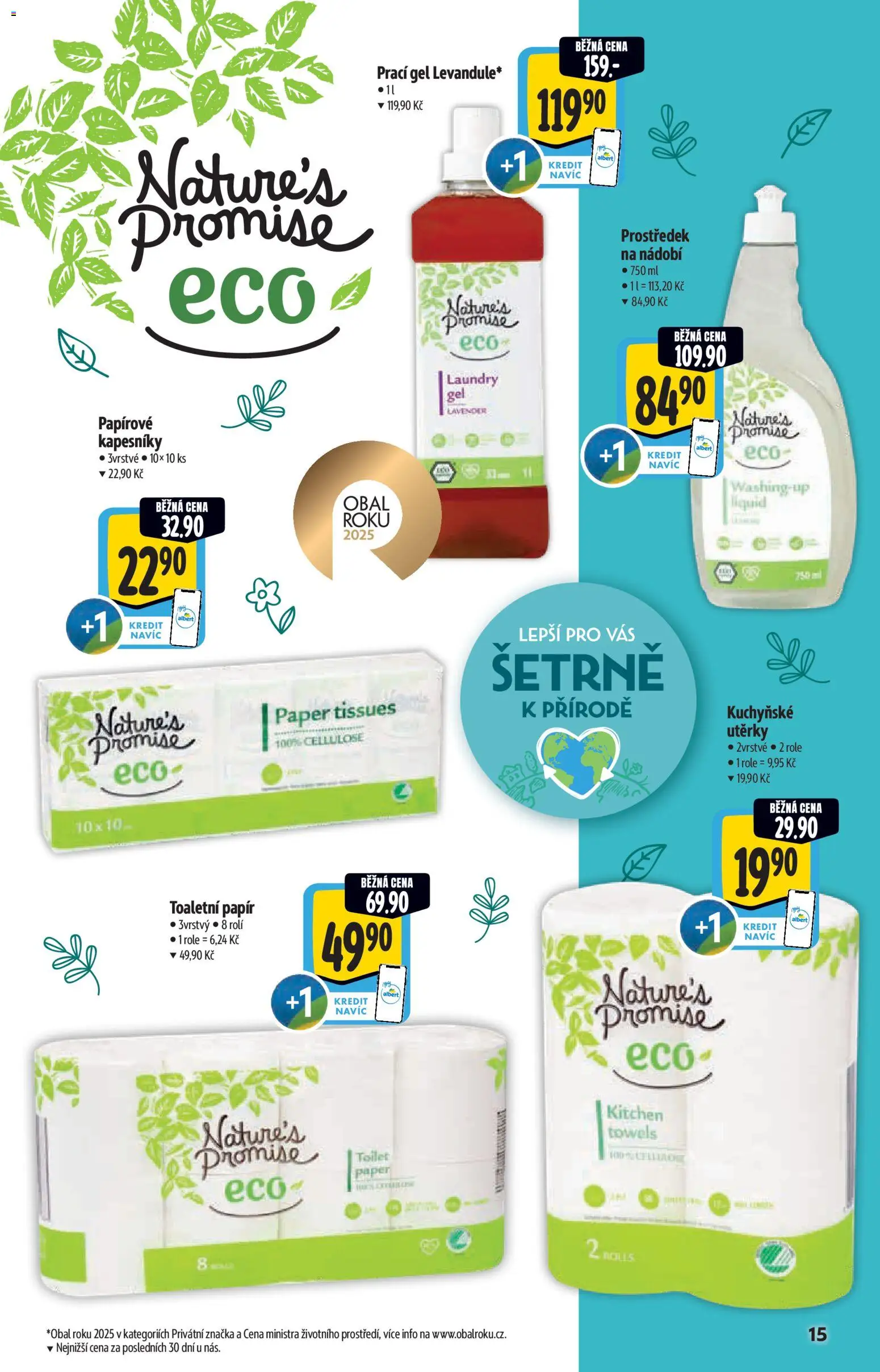 Albert katalog - Supermarket od 17.06.2026 | Strana: 15 | Produkty: Prací gel, Utěrky, Toaletní papír, Papírové kapesníky