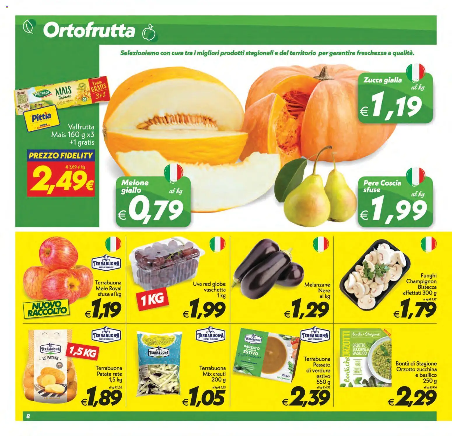 Volantino SuperConveniente del 01/09/2026 | Pagina: 8 | Prodotti: Patate, Uva, Melanzane, Zucchine