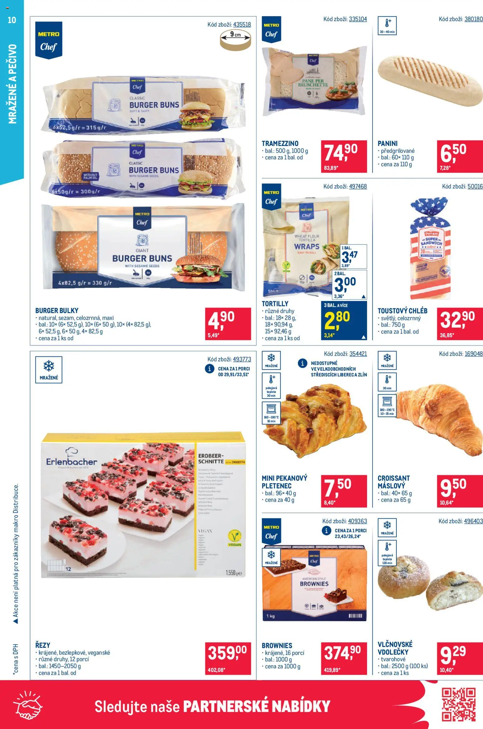 Makro leták - Gastronomie od 12.08.2026 | Strana: 10 | Produkty: Burger, Brownies, Toustový chléb, Tortilly