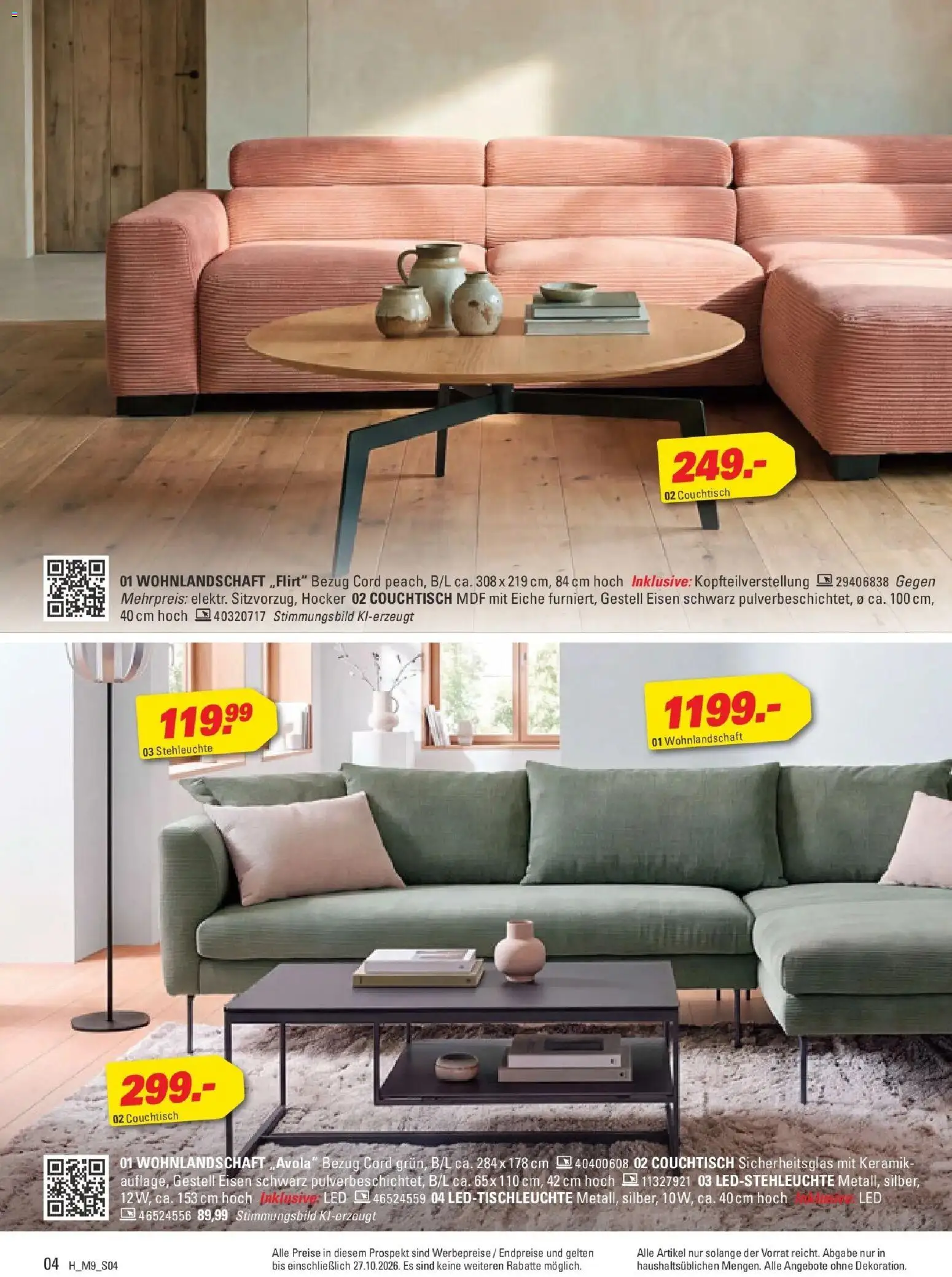 Höffner Prospekt Isernhagen/ot Altwarmbüchen – gültig ab 14.10.2026 | Seite: 4 | Produkte: Wohnlandschaft, Hocker, Couchtisch