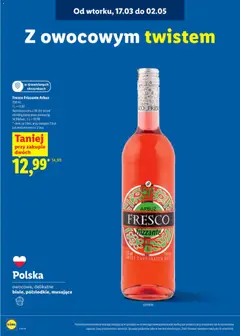 Pogląd oferty "Fresco Frizzante Ananas, 750 ml, owocowe, delikatne białe, słodkie, musujące" - ważna od 13.04.2026 | Strona: 17