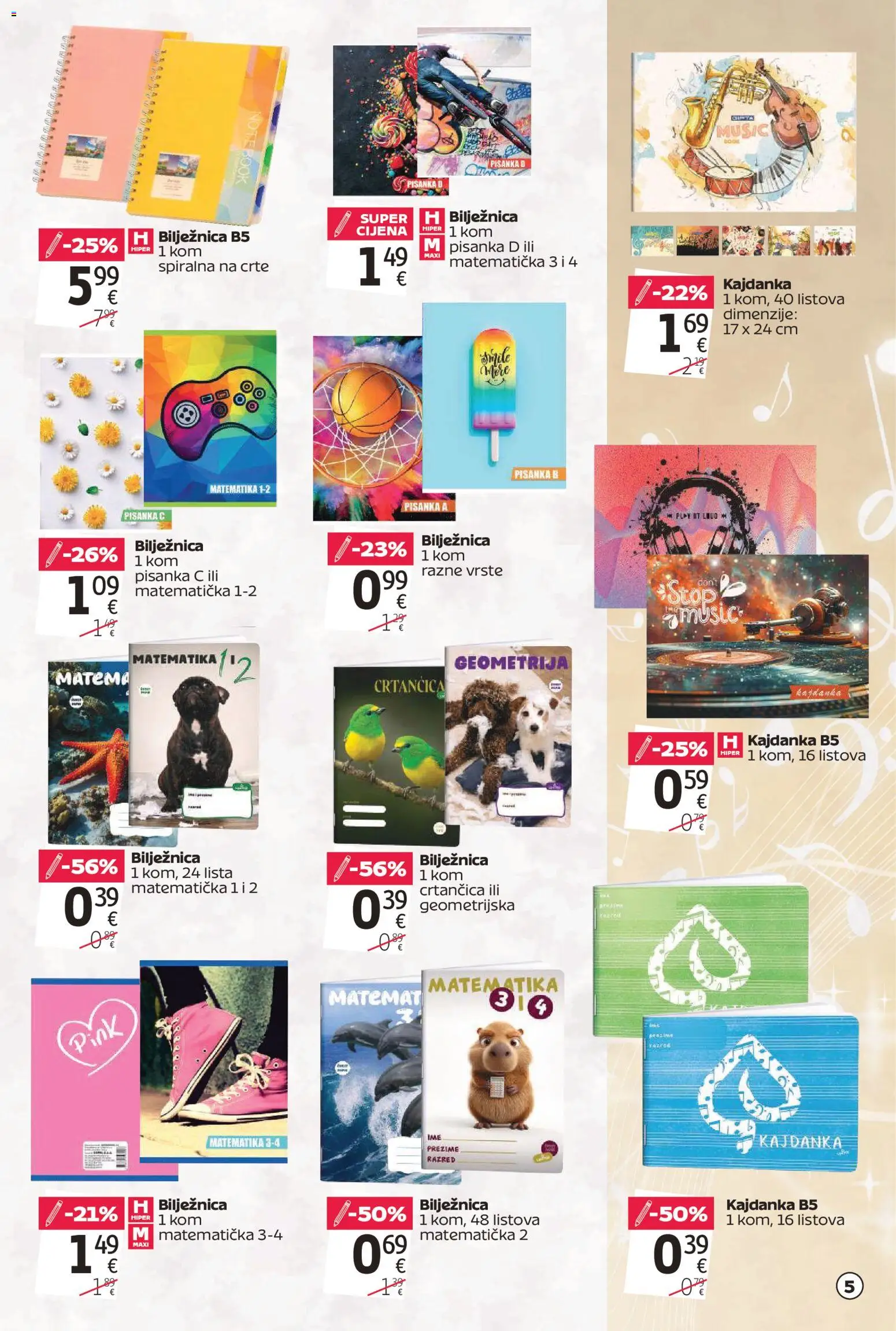 Tommy katalog | vrijedi od 20.08.2026 | Stranica: 5 | Proizvodi: Notebook, Bilježnica, Pisanka, Crtančica