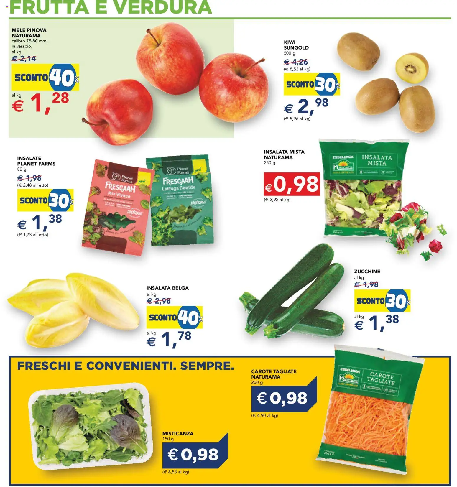 Volantino Esselunga S del 07.05.2026 | Pagina: 13 | Prodotti: Mele, Insalata, Zucchine, Lattuga
