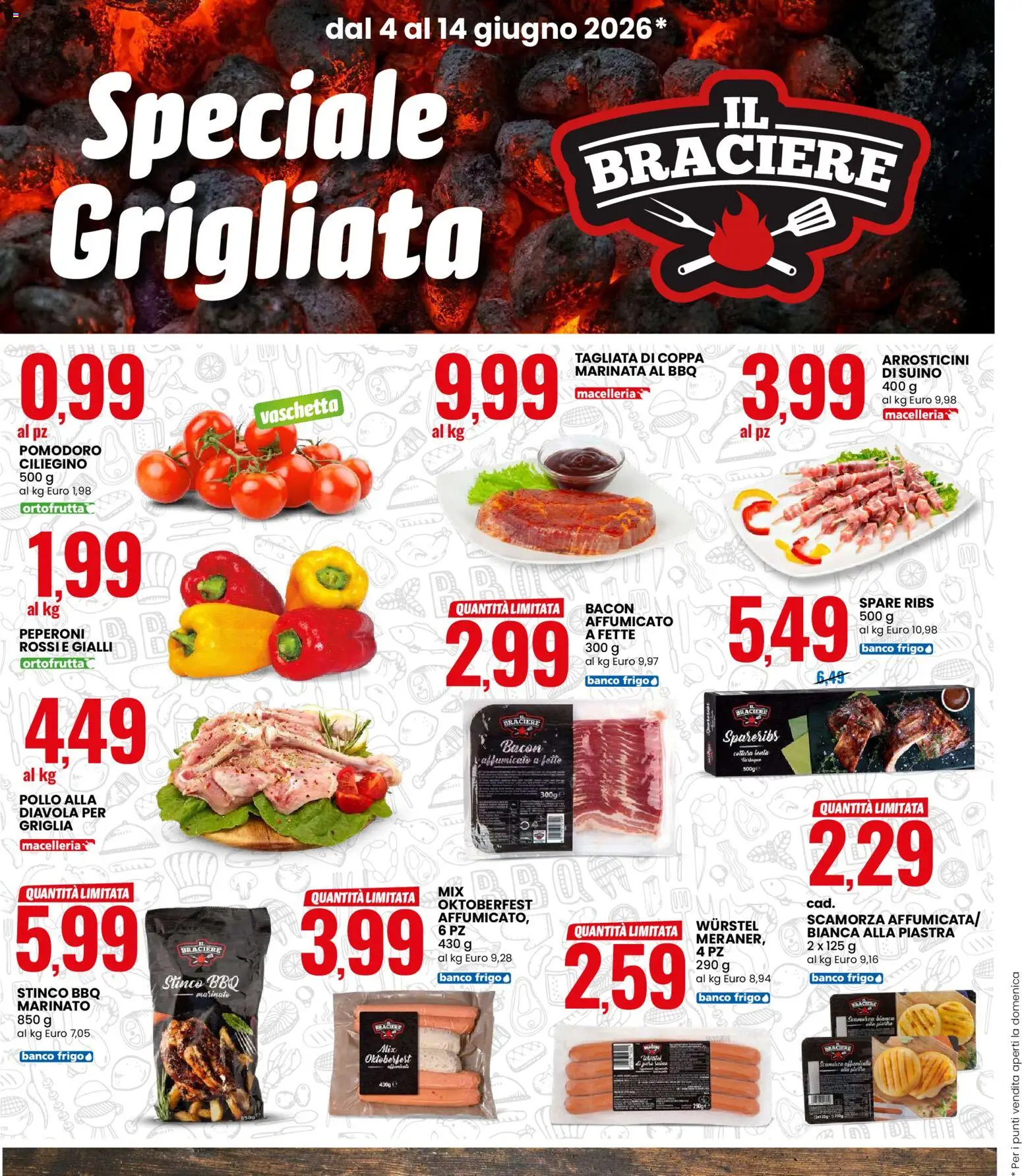 Volantino Eurospin del 04.06.2026 | Pagina: 2 | Prodotti: Pollo, Peperoni, Wurstel, Griglia