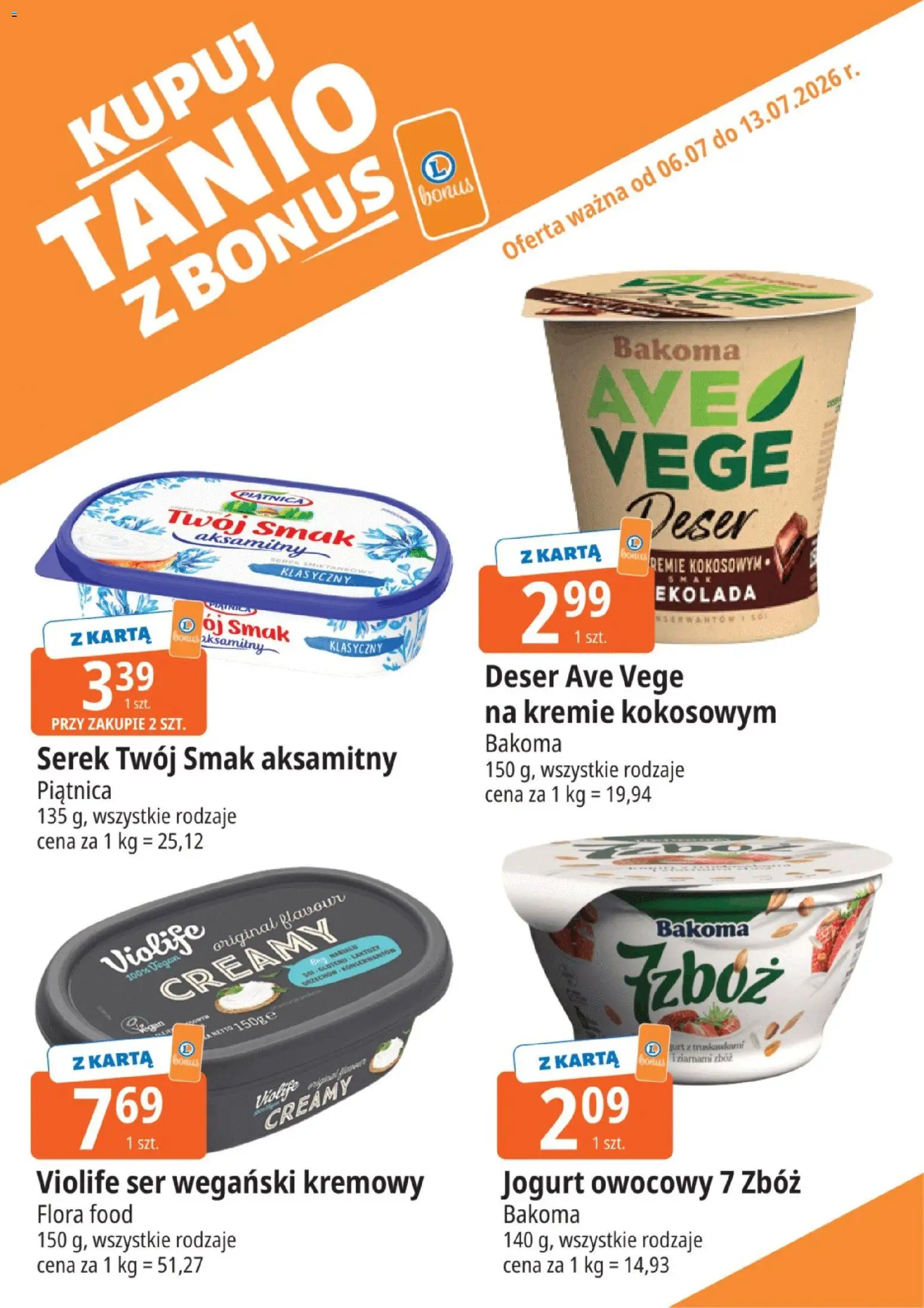 E.Leclerc gazetka - Kupuj Tanio Z Bonus od 06.07.2026 | Strona: 5 | Produkty: Serek Twój Smak, Serek, Jogurt owocowy, Jogurt