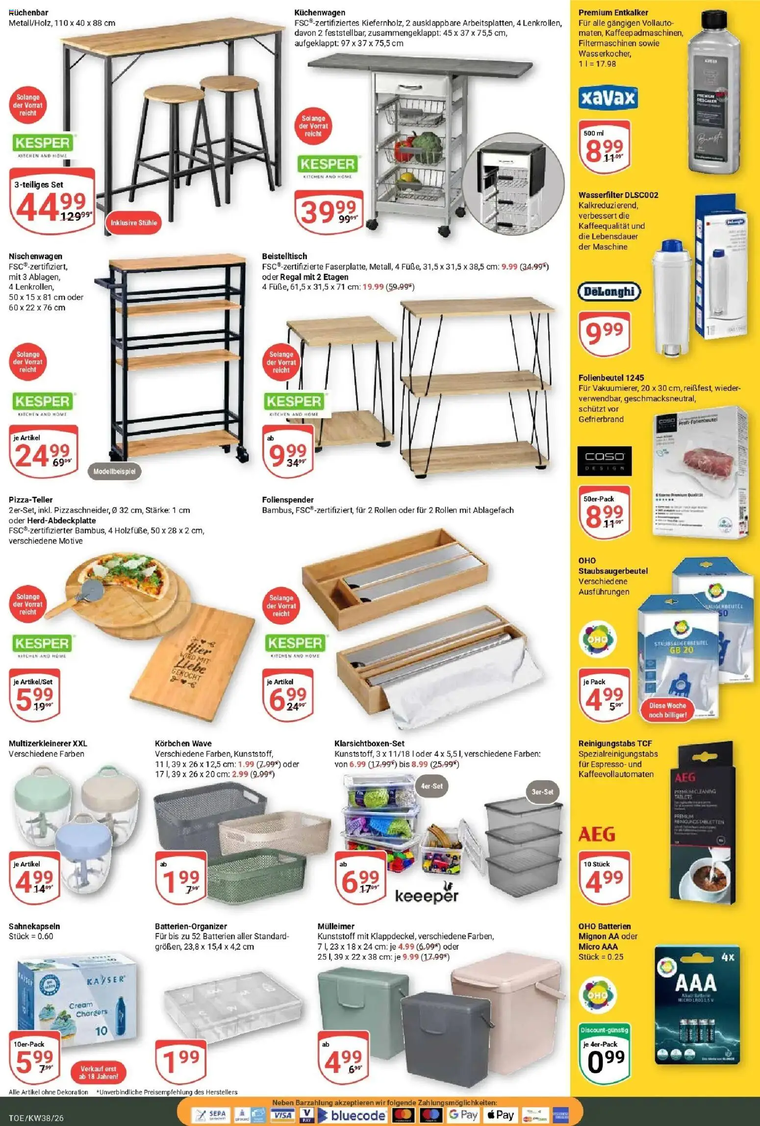 Globus Prospekt Tönisvorst (ab 14.09.2026) » Angebote online | Seite: 25 | Produkte: Beistelltisch, Batterien, Regal