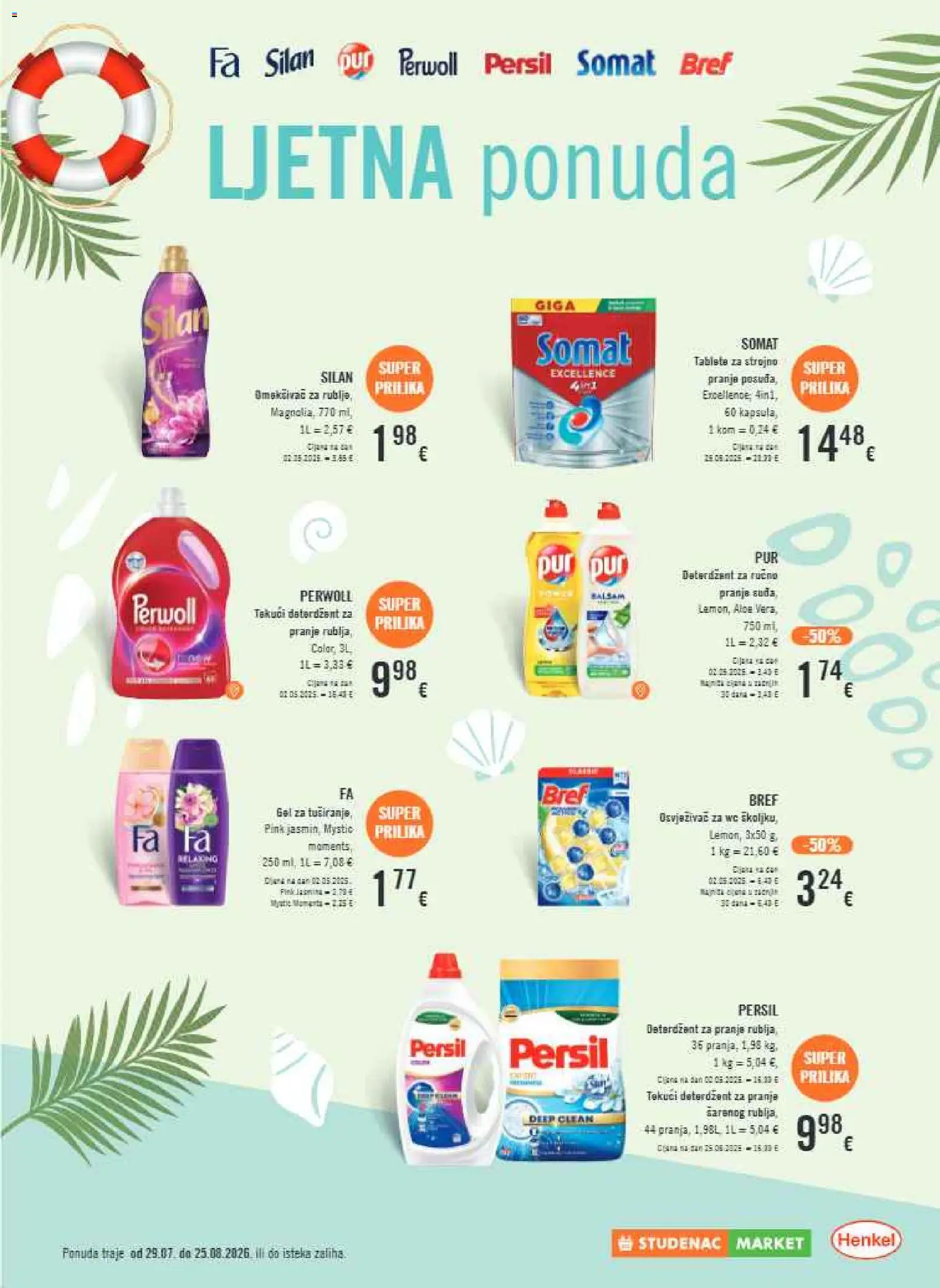 Studenac katalog | vrijedi od 29.07.2026 | Stranica: 39 | Proizvodi: Deterdžent, Somat, Perwoll, Persil