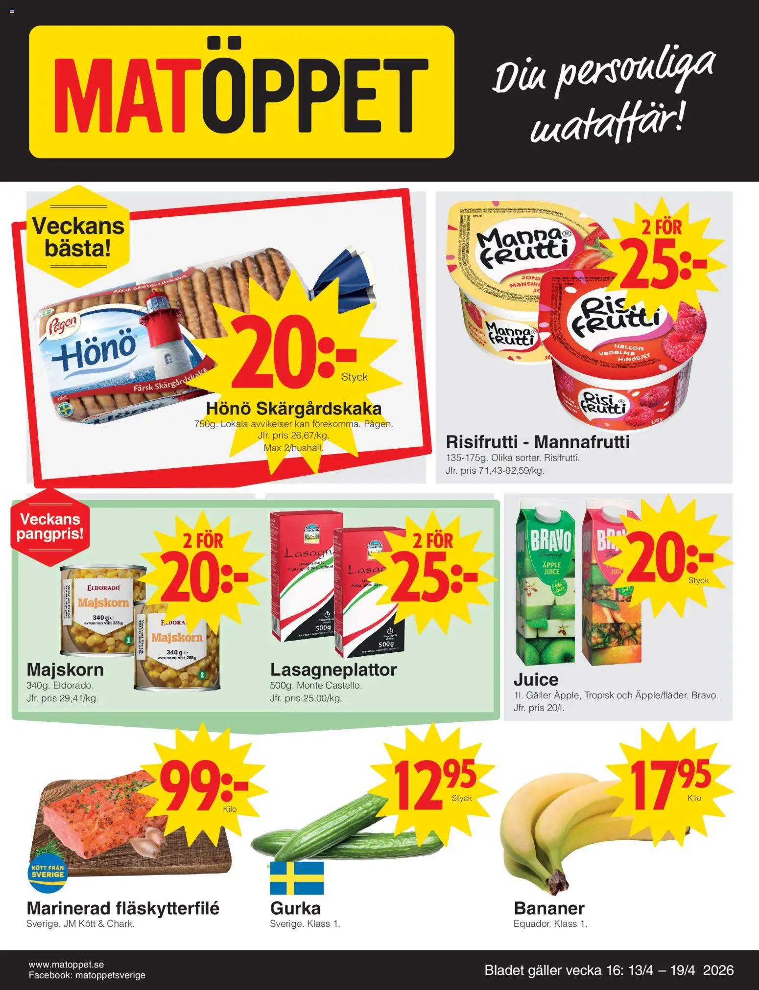 Matöppet reklamblad aktuell från 13.04.2026 | Sida: 1