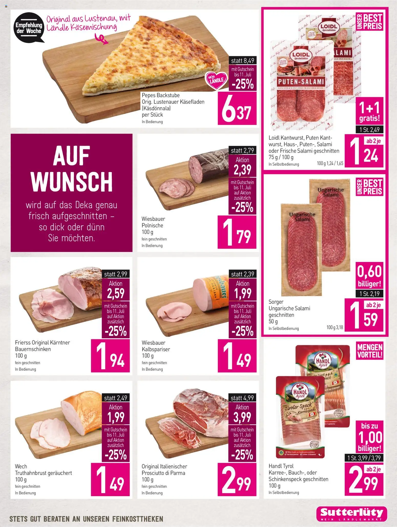 Sutterlüty Flugblatt gültig ab 09.07.2026 | Seite: 3 | Produkte: Salami
