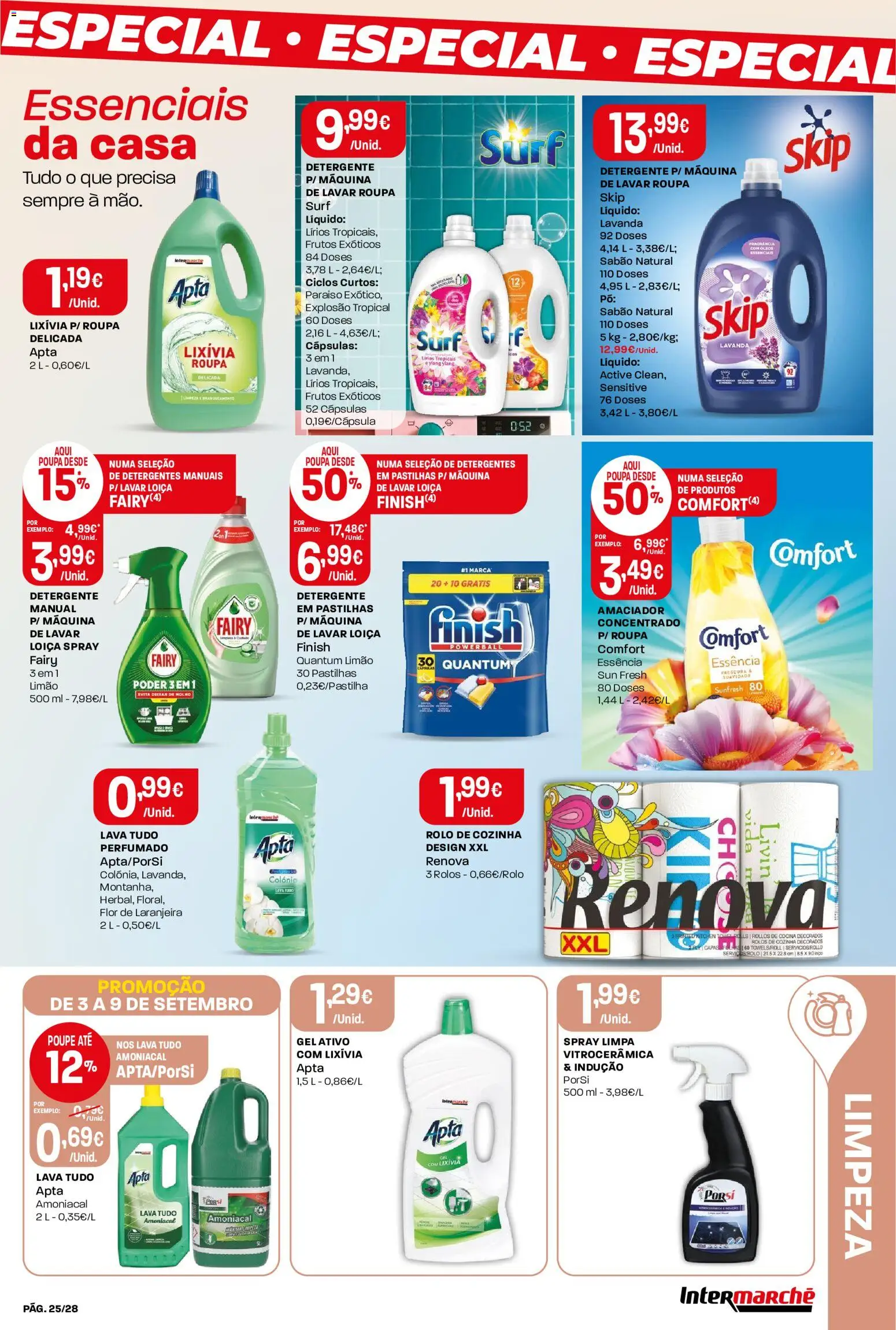 Intermarché Folheto Contact │ válido de 03/09/2026 | Página: 25 | Produtos: Sabão, Detergente, Cápsulas