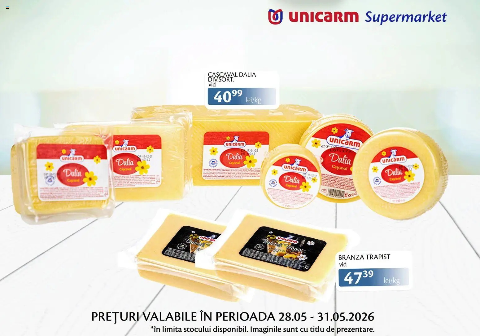 Noul catalog Unicarm – valabil de la 28.05.2026 | Pagină: 6 | Produse: Cașcaval, Brânză