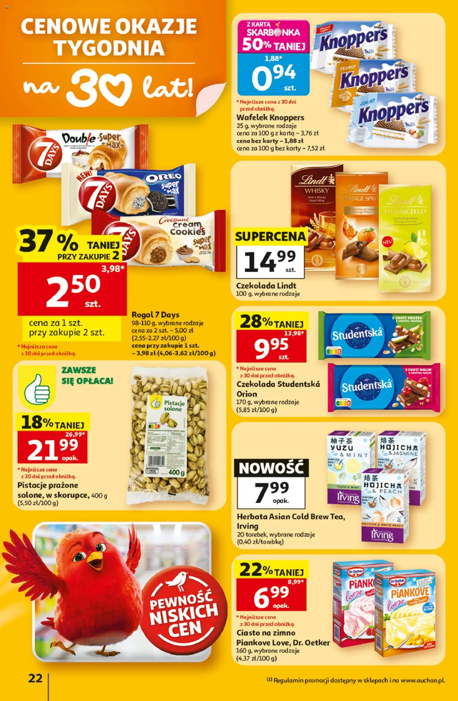 Auchan gazetka - 30 Lat Hipermarket od 02.07.2026 | Strona: 22 | Produkty: Karta, Ciasto, Jogurt, Herbata