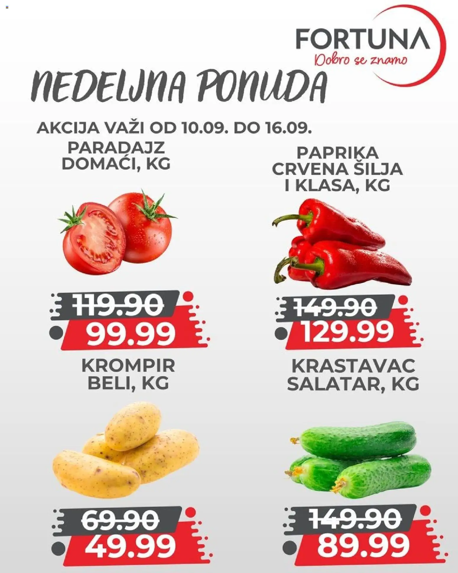 Fortuna Market katalog - važi od 10.09.2026 | Strana: 3 | Proizvode: Krastavac, Krompir, Paprika, Paradajz