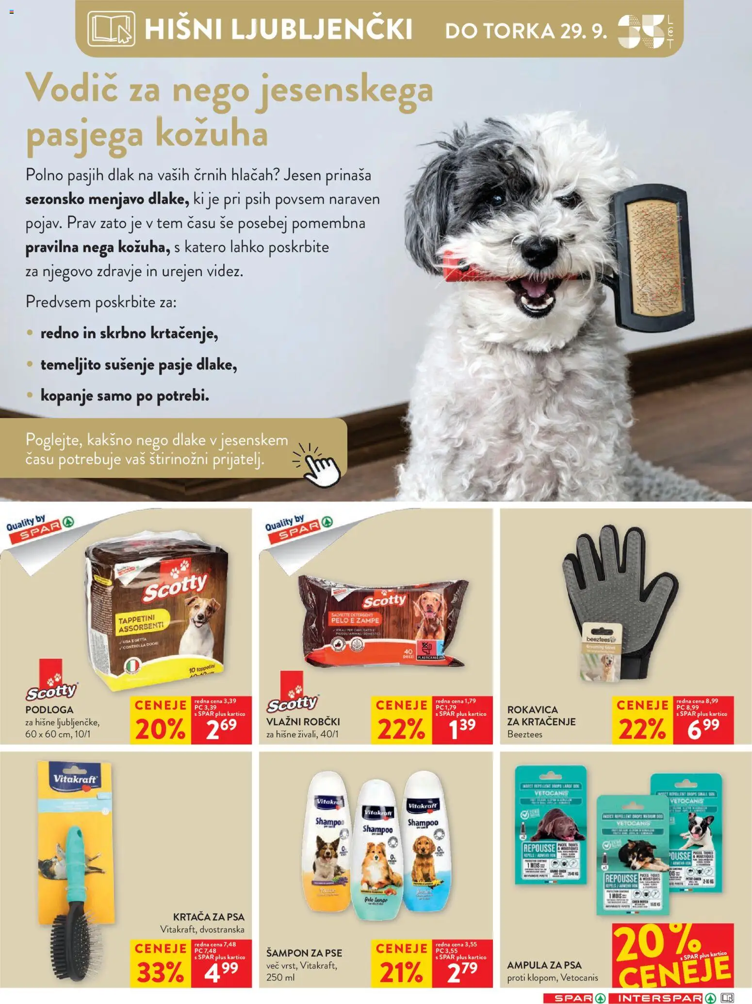Novi Spar katalog ponudbe – veljaven od 23.09.2026 | Stran: 35 | Izdelki: Robčki, Sampon, Krtaca, Podloga