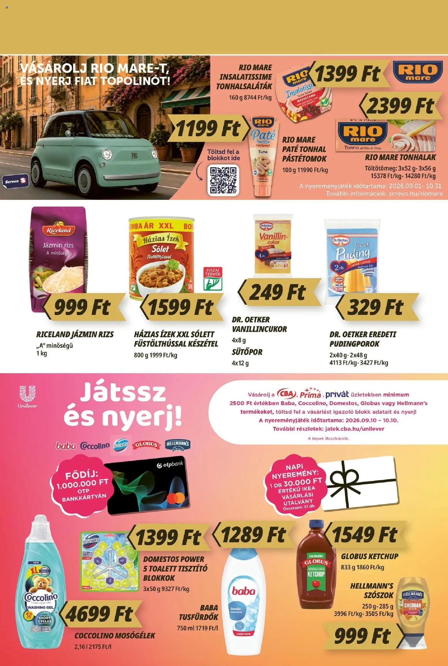 CBA Príma akciós ujság - amely érvényes a következő dátumtól: 2026.09.10. | Oldal: 5 | Termékek: Sólet, Ketchup, Gél, Készétel