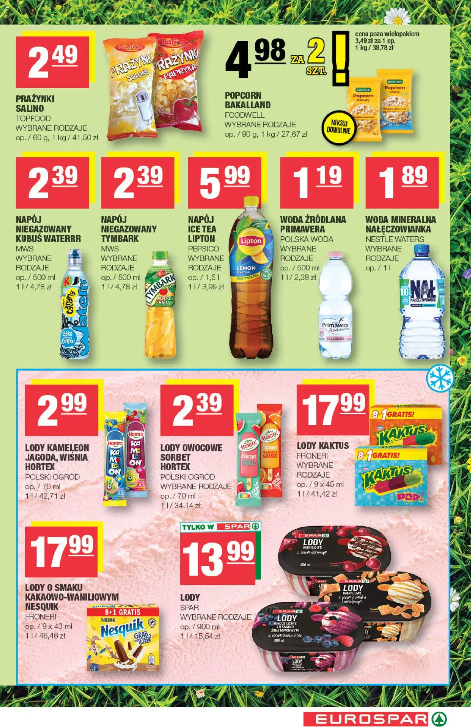 Spar gazetka - Eurospar od 01.07.2026 | Strona: 11 | Produkty: Woda źródlana, Mięta, Lody, Owoce