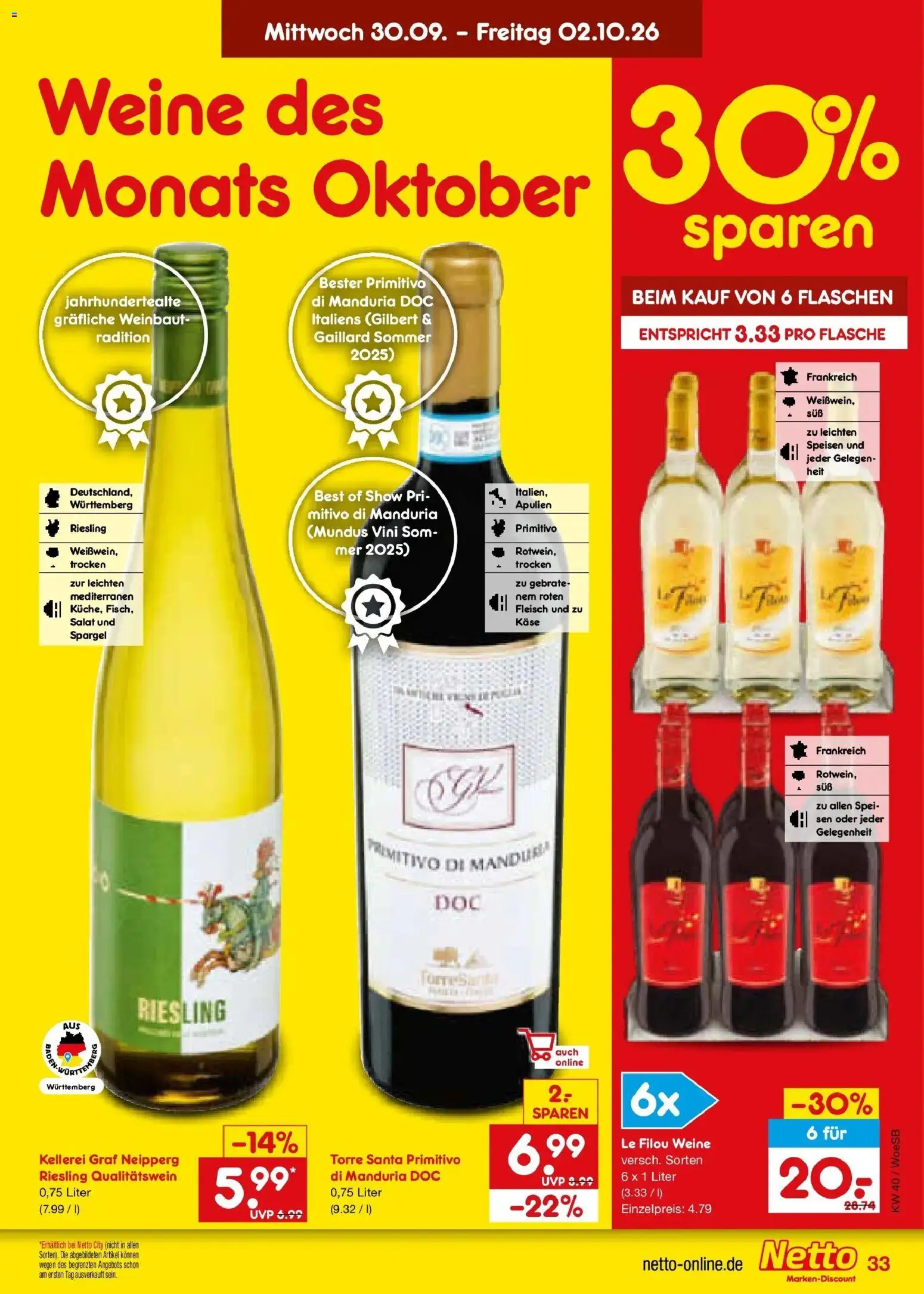 Netto Marken-Discount Prospekt Gemmingen – gültig ab 28.09.2026 | Seite: 51 | Produkte: Le filou, Käse, Spargel, Salat