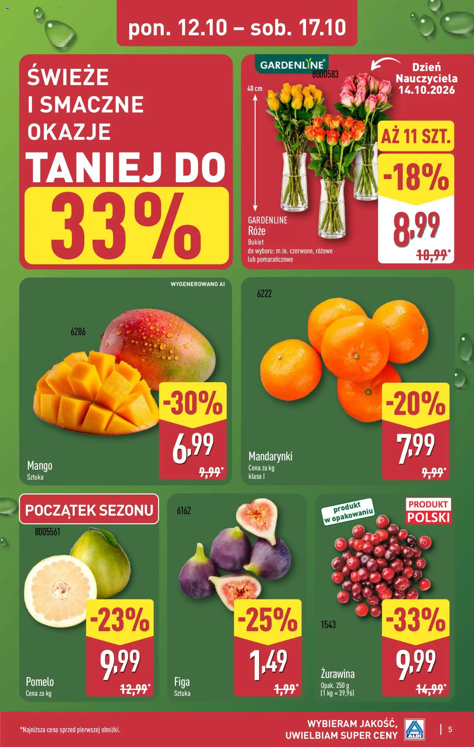 Aldi gazetka od 12.10.2026 | Strona: 5 | Produkty: Mango, Pomelo, Żurawina, Mandarynki
