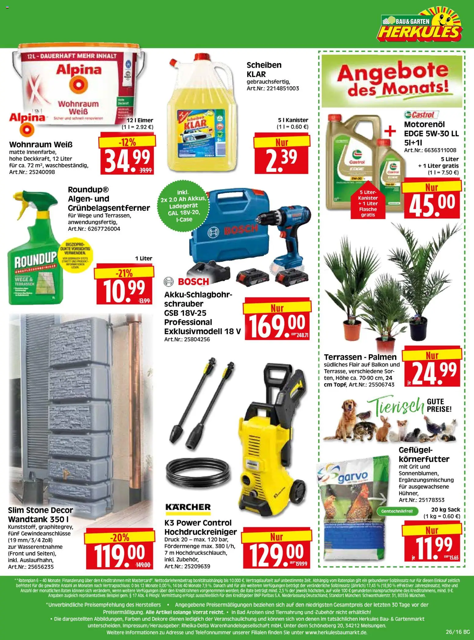 HERKULES Bau & Garten – gültig ab 22.06.2026 | Seite: 16 | Produkte: Bosch, Bad, Hochdruckreiniger, Ladegerät