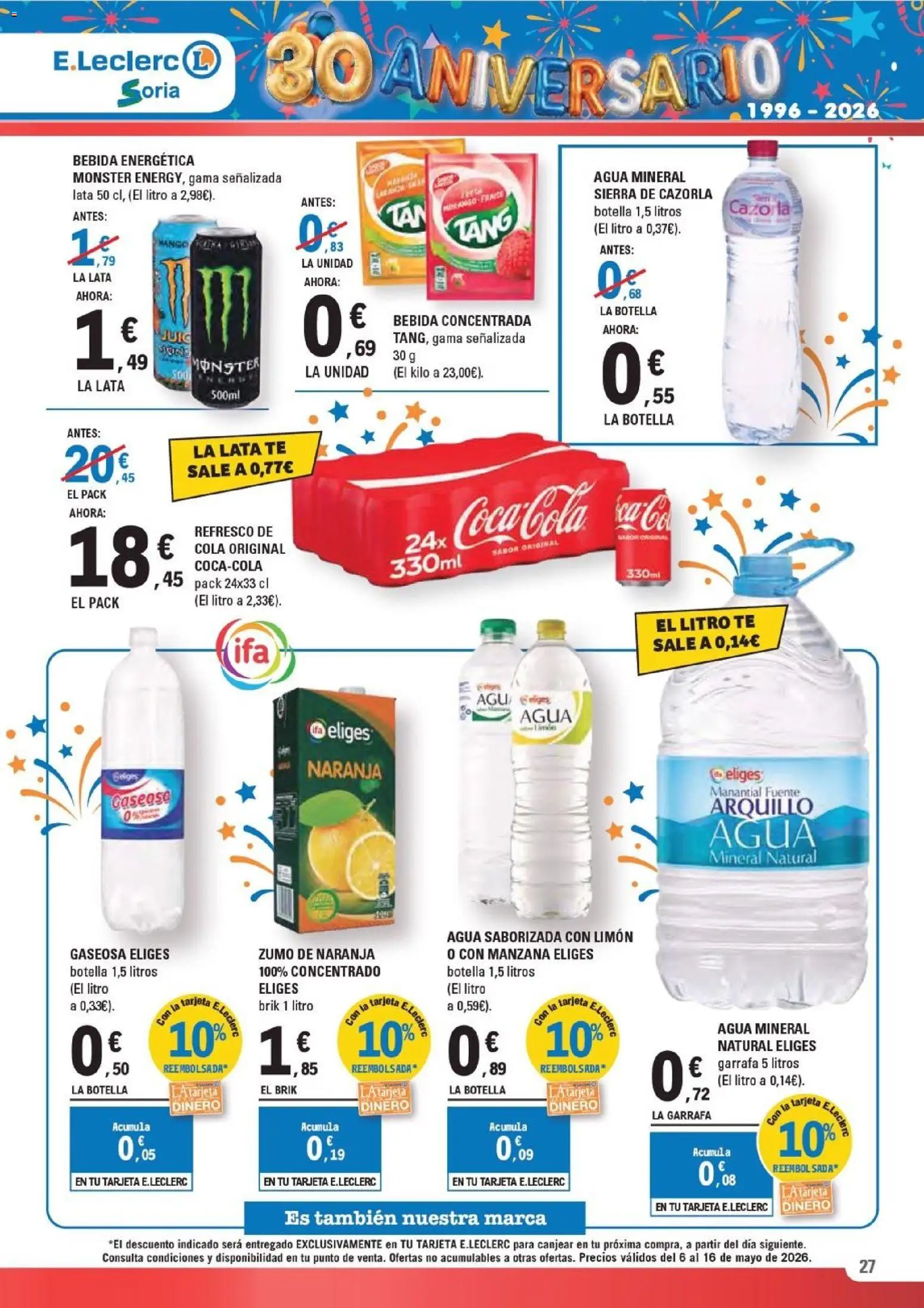 E.Leclerc Soria │ válido desde el 06.05.2026 | Página: 27 | Productos: Ροζ πιπέρι, Té, Κορνίζα, Gaseosa