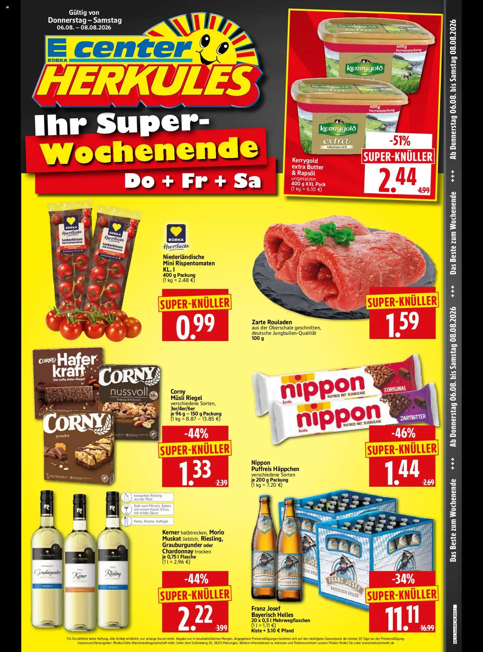 HERKULES Sonderbeilage – gültig ab 06.08.2026 | Seite: 1 | Produkte: Musli, Schokolade, Rapsöl, Duft