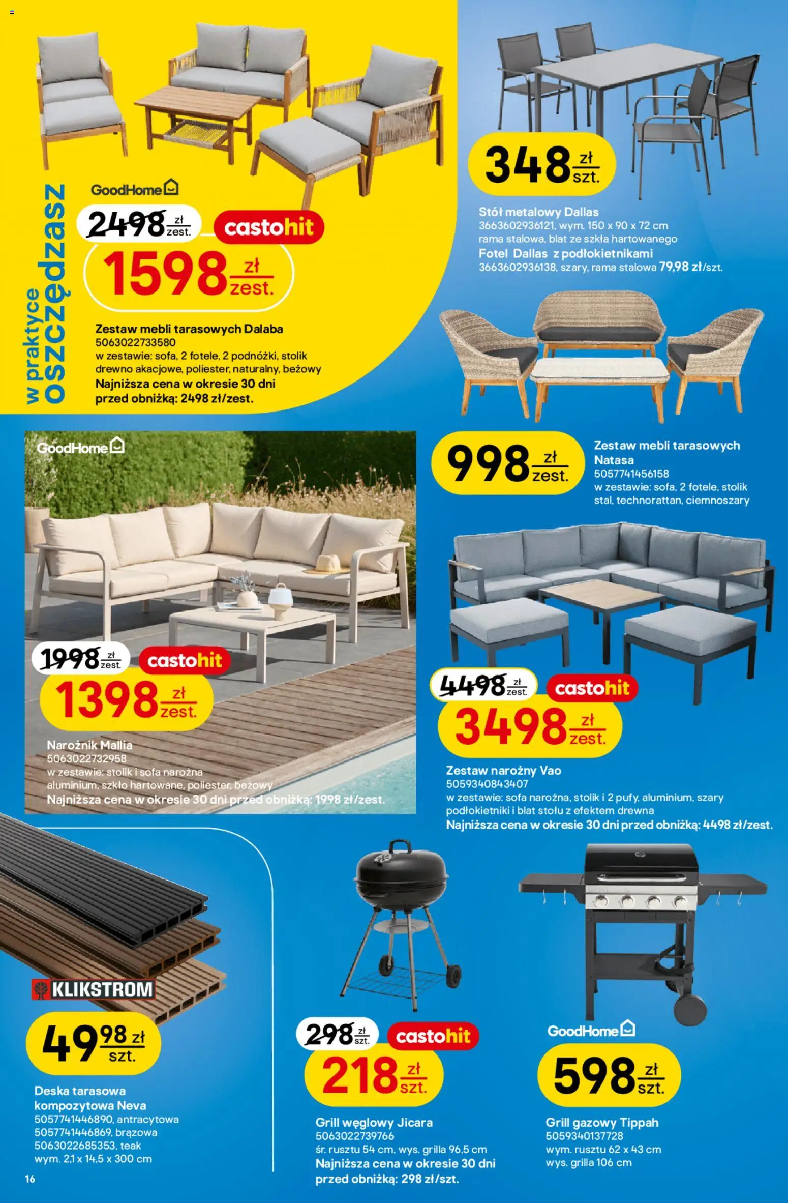 Castorama gazetka od 10.06.2026 | Strona: 16 | Produkty: Grill, Grill gazowy, Fotel, Stół