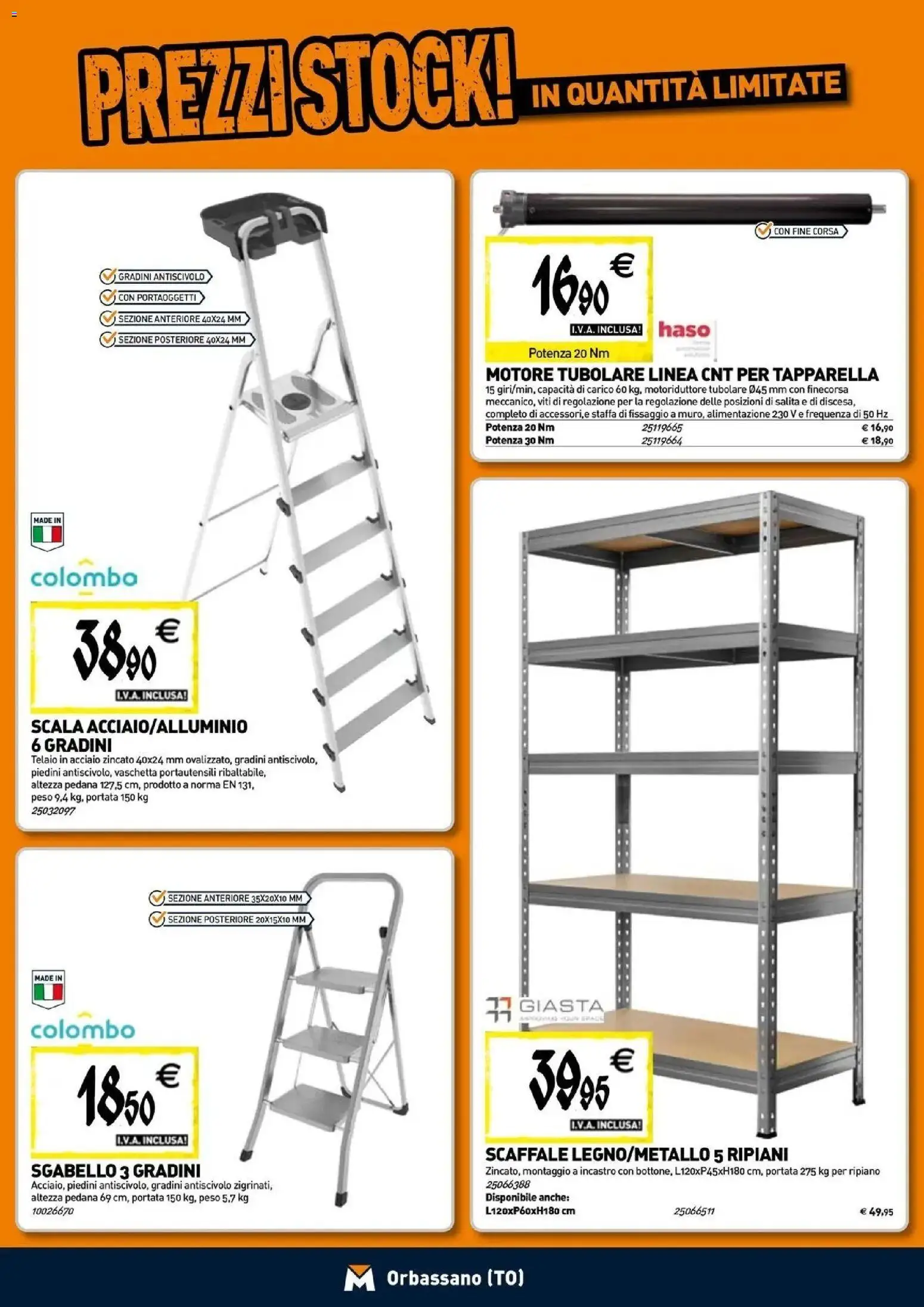 Nuovo TECNOMAT catalogo Orbassano dal 24/09/2026 > offerte anteprima 🛍️ | Pagina: 17 | Prodotti: Ripiano, Sgabello, Scaffale, Scala