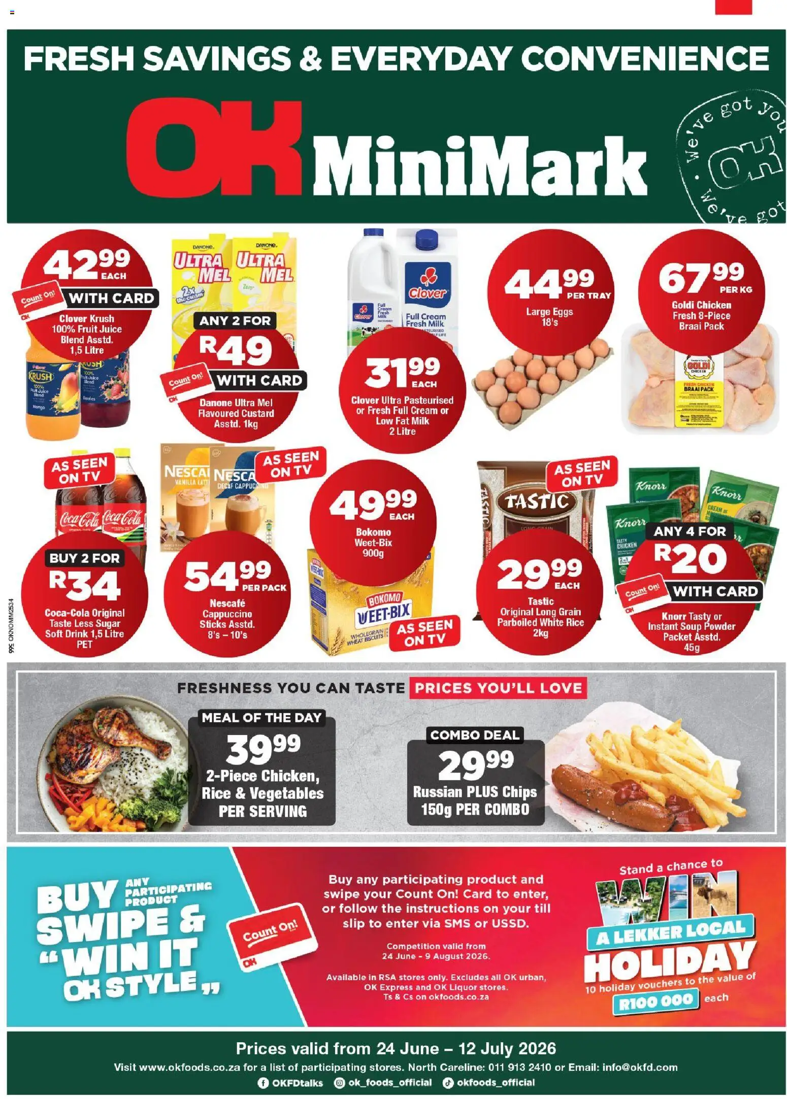 New OK Foods catalogue – valid from 24/06/2026 | Page: 1 | Products: TV, Cream, Soup, Vegetables