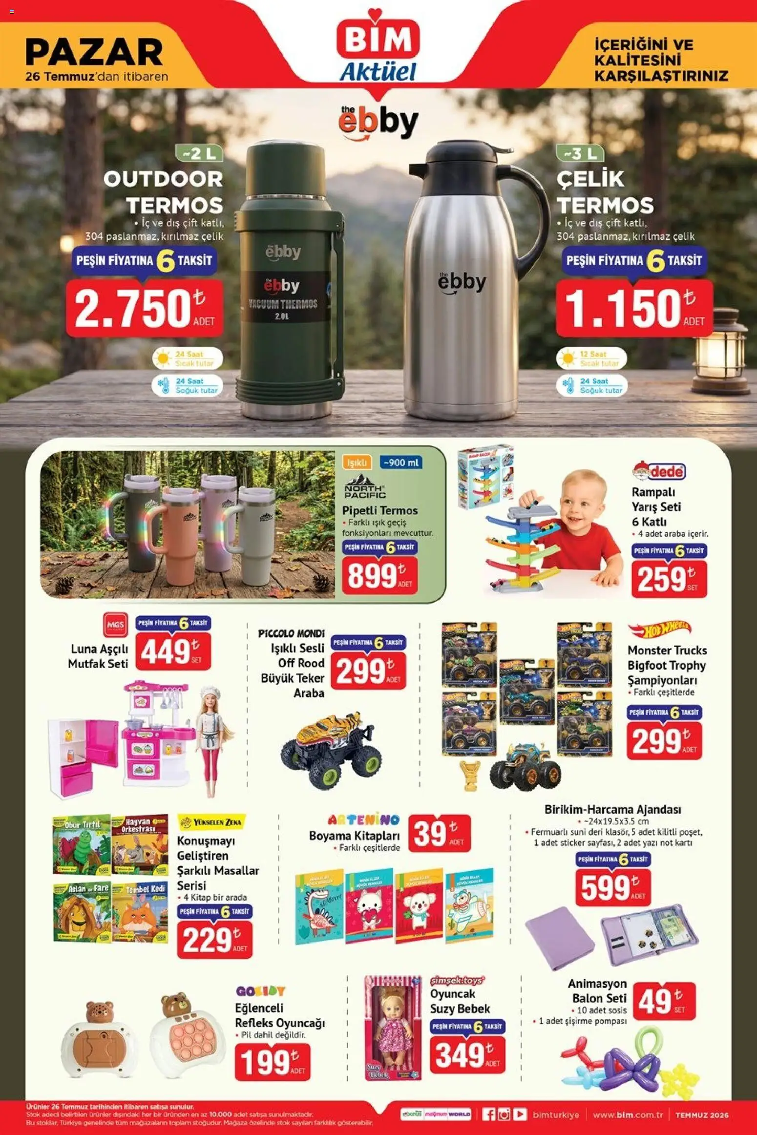 BİM - Katalog Pazar - 26 Temmuz 2026 tarihinden itibaren geçerlidir | Sayfa: 3 | Ürünler: Pil, Sosis, Saat, Fare