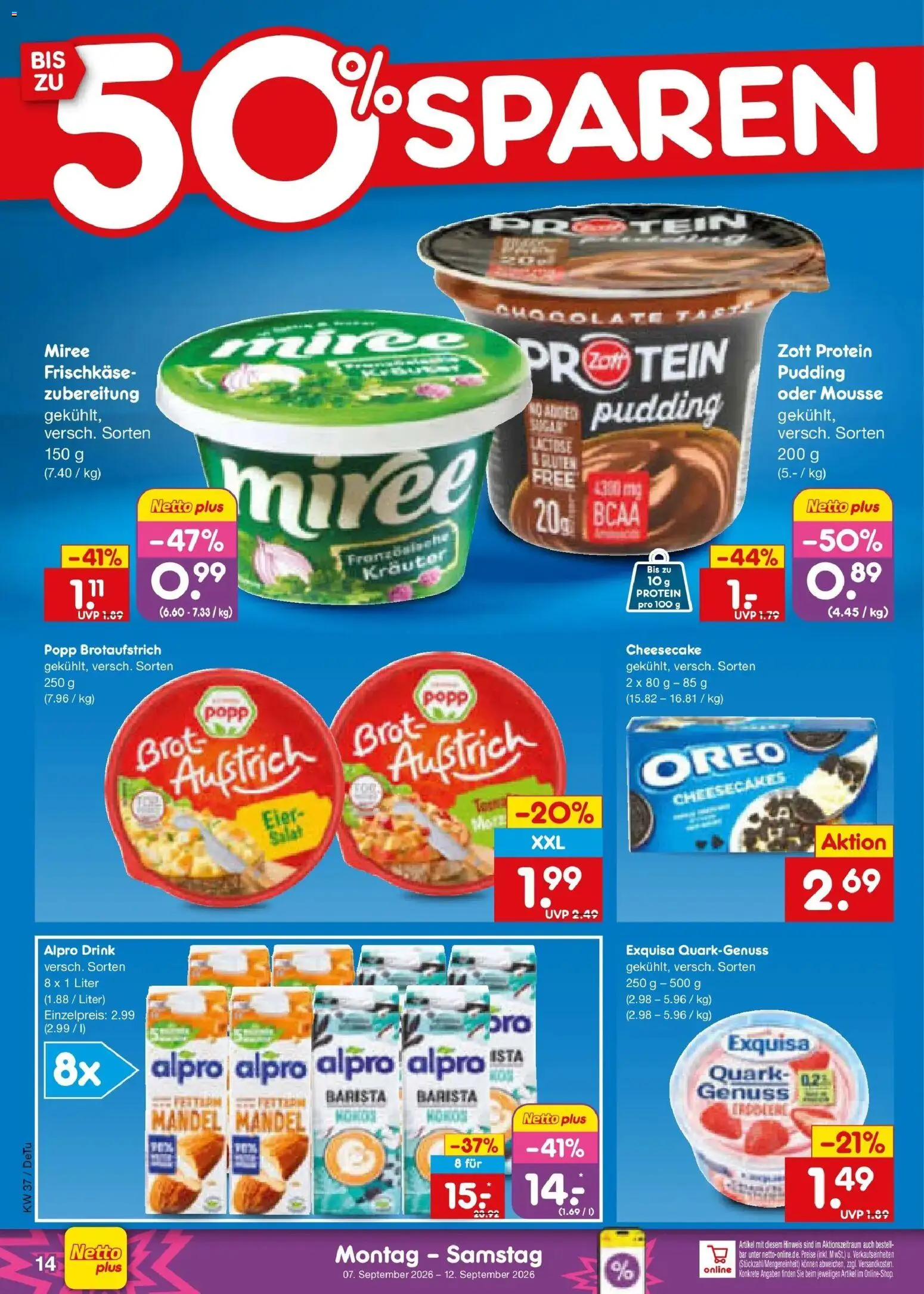 Netto Marken-Discount Prospekt Stuttgart – gültig ab 07.09.2026 | Seite: 20 | Produkte: Quark, Eier, Exquisa, Salat