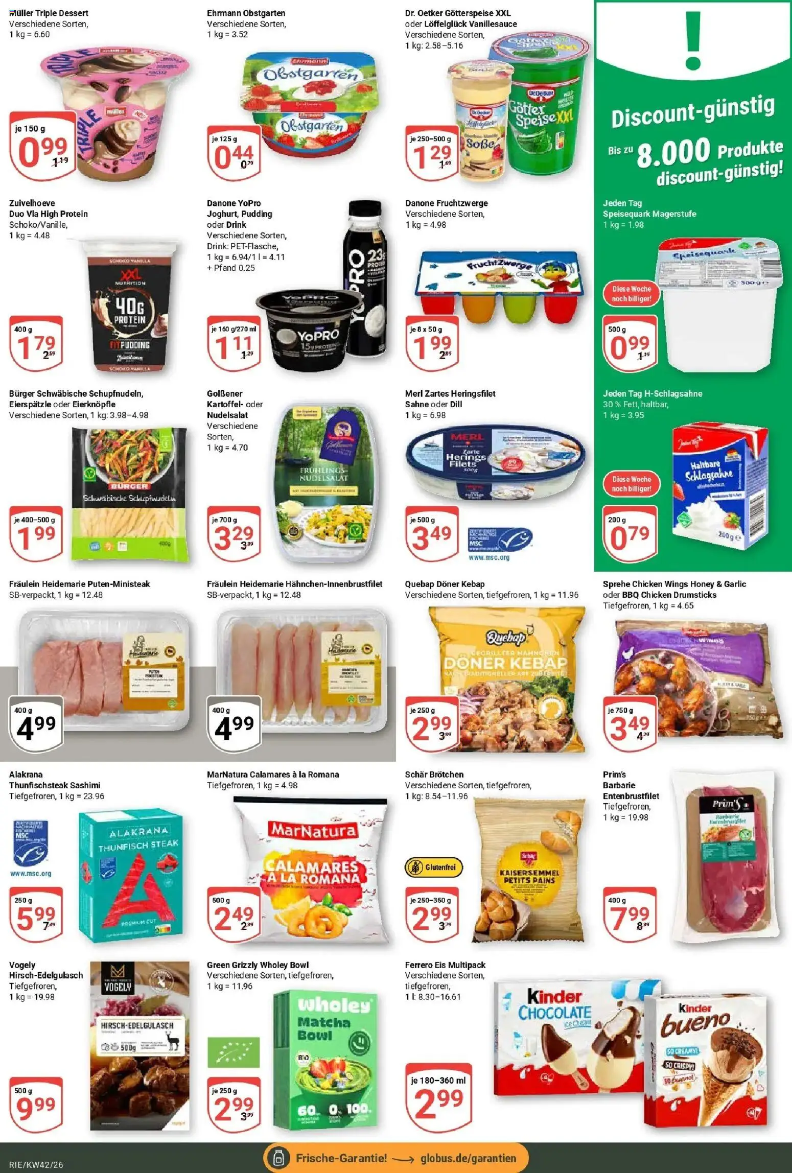 Globus Prospekt Bochum-Riemke (ab 12.10.2026) » Angebote online | Seite: 11 | Produkte: Fruchtzwerge, Pudding, Steak, Speisequark