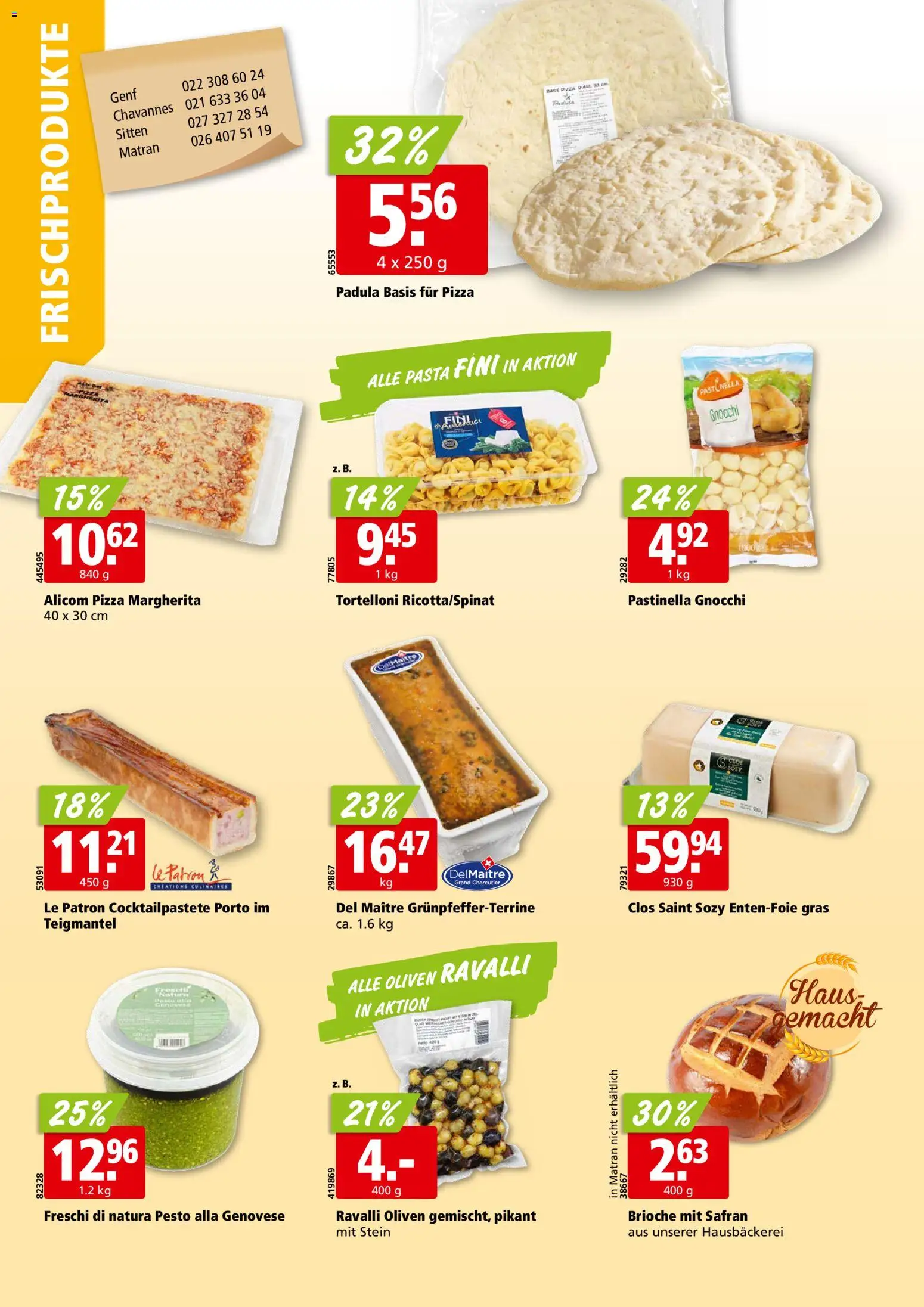 Aligro aktionen Chavannes, Matran, Genf, Sitten – gültig ab 28.09.2026 | Seite: 12 | Produkte: Pizza, Pasta