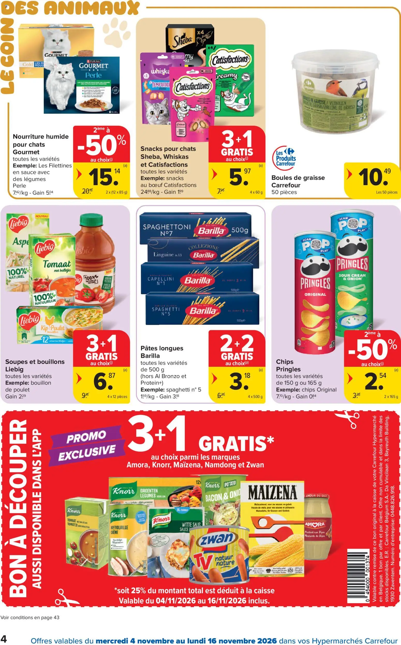 {H1} | Pagina: 4 | Producten: Bacon, Pasta, Pringles, Crème