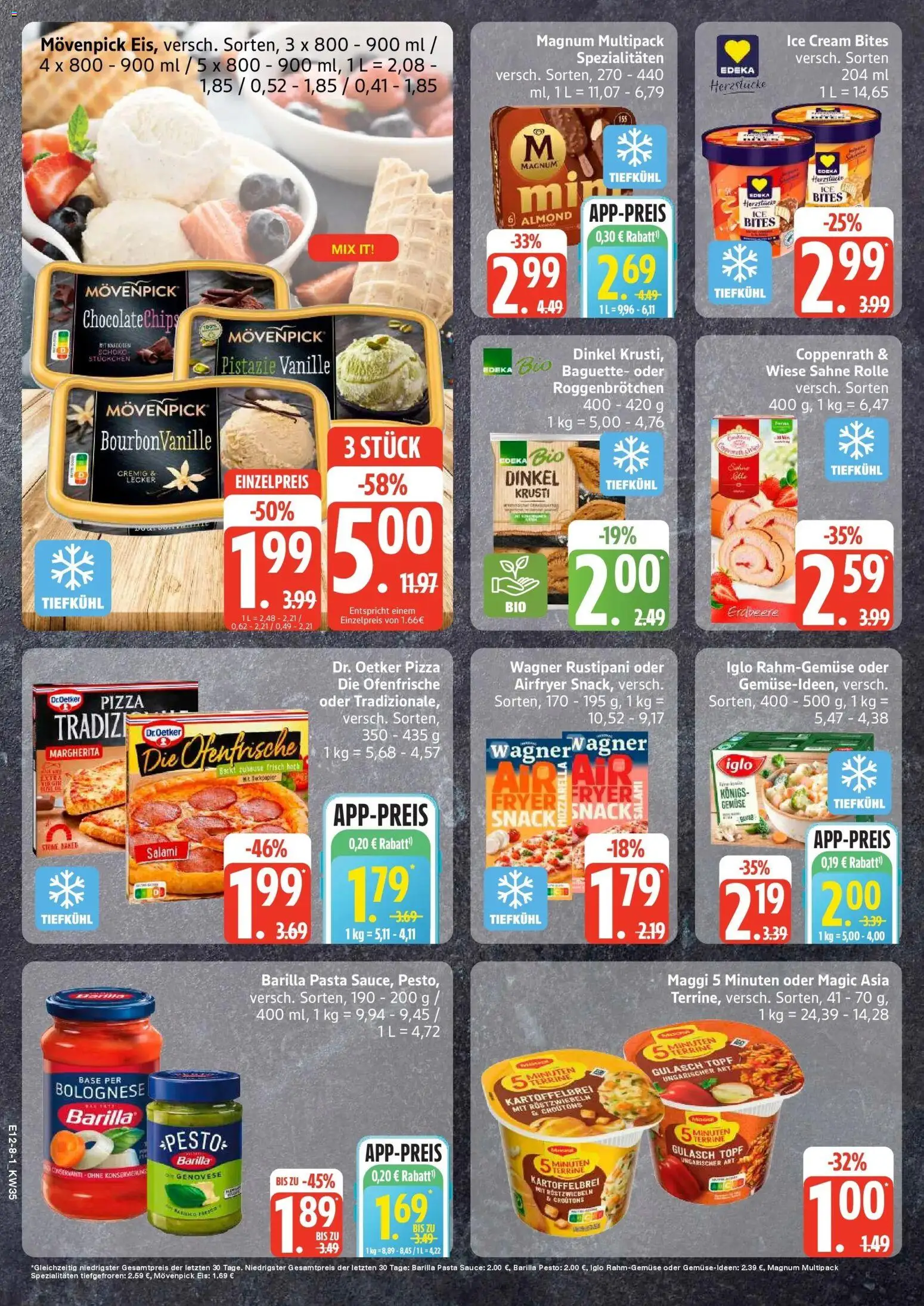 Edeka Prospekt Hamburg (ab 24.08.2026) » Angebote Online | Seite: 8 | Produkte: Iglo, Vanille, Pasta, Pizza