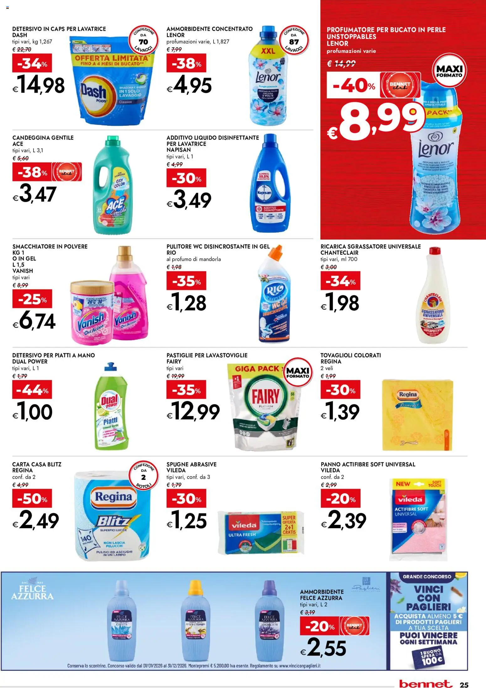 Volantino bennet del 30/07/2026 | Pagina: 25 | Prodotti: Pastiglie per lavastoviglie, Detersivo per piatti, Limone, Profumo