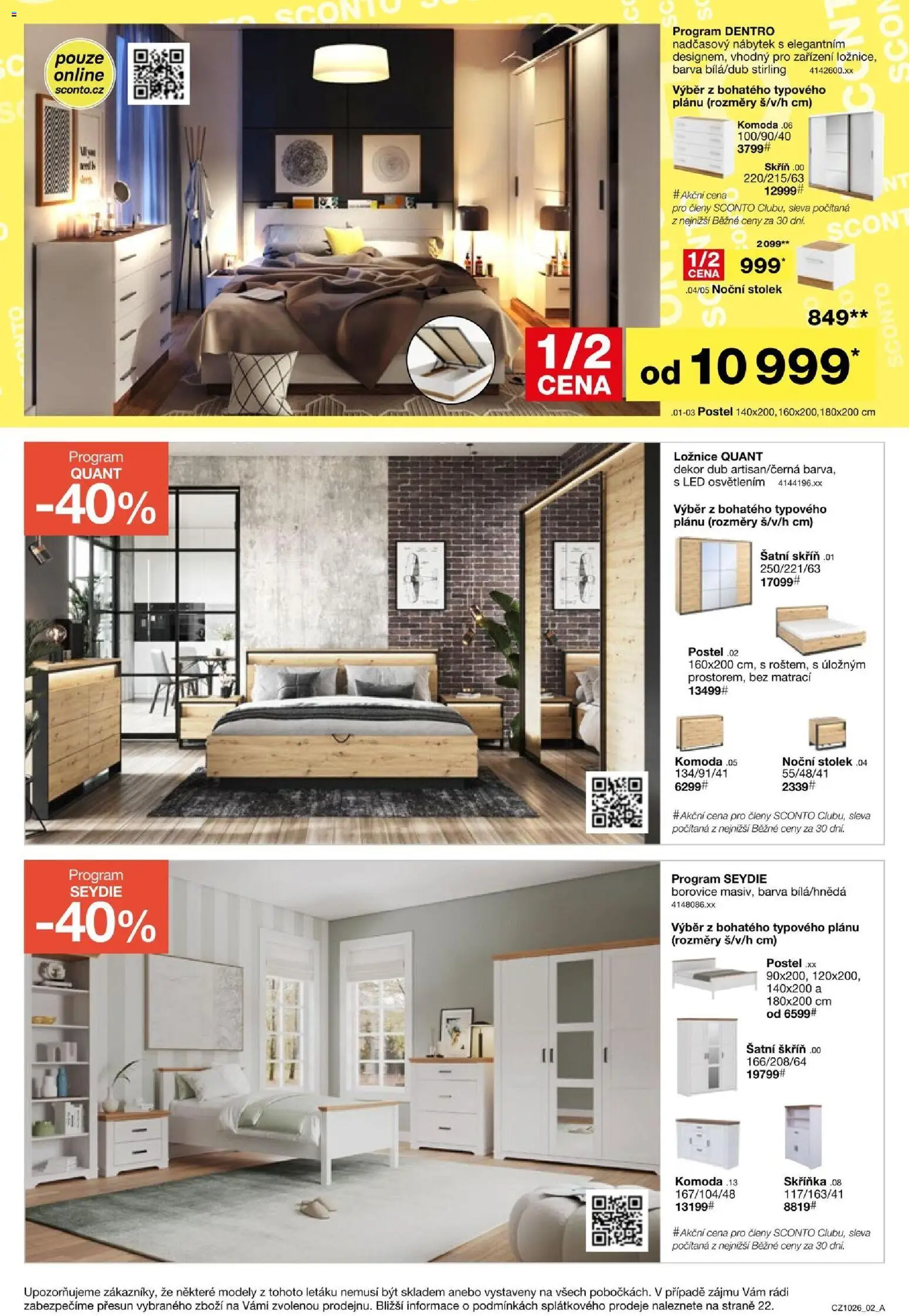 Sconto nábytek leták od 05.08.2026 | Strana: 2 | Produkty: Nábytek, Postel, Stolek, LED