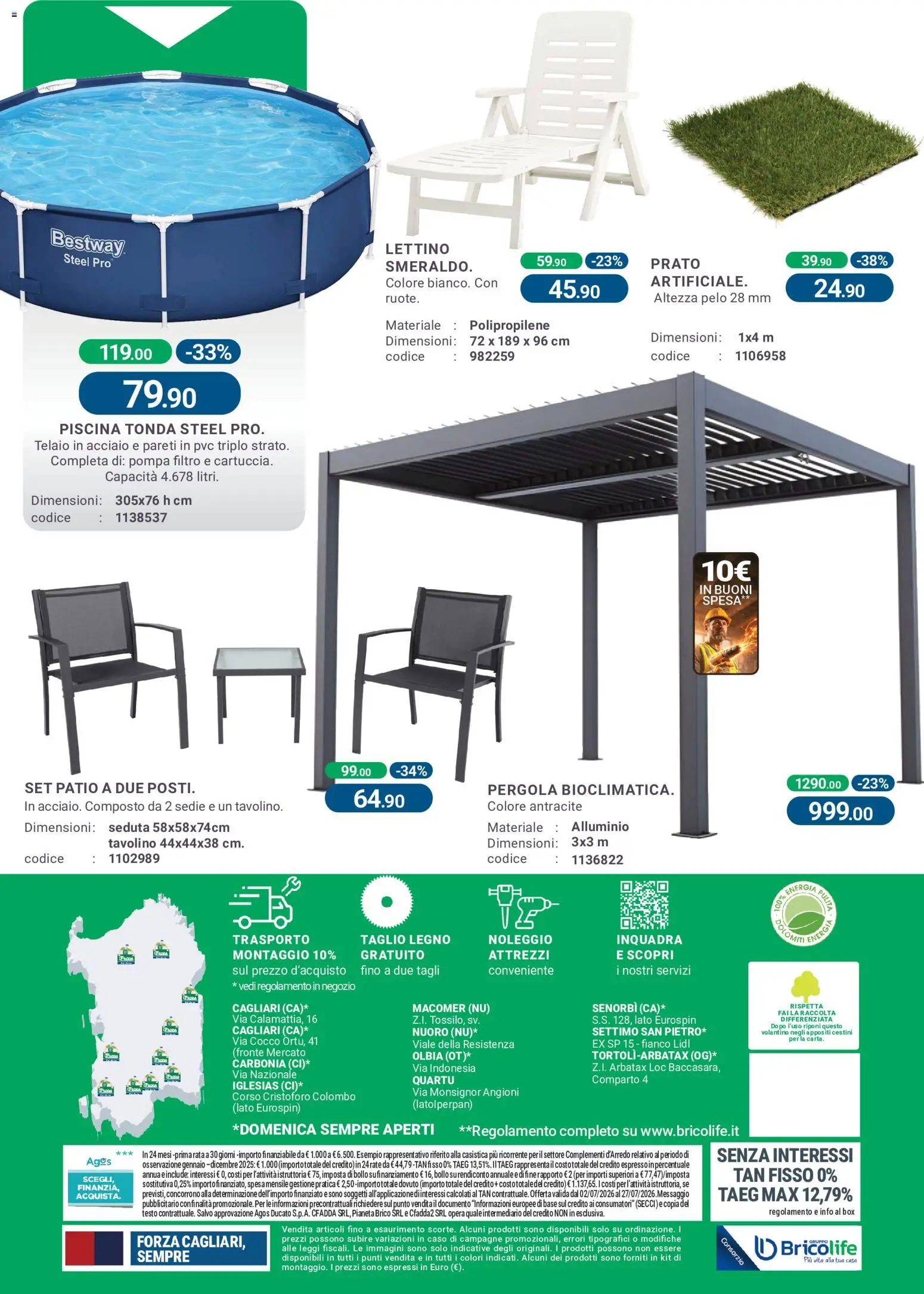 Volantino CFadda del 02/07/2026 | Pagina: 20 | Prodotti: Piscina, Lettino, Cocco, Alluminio