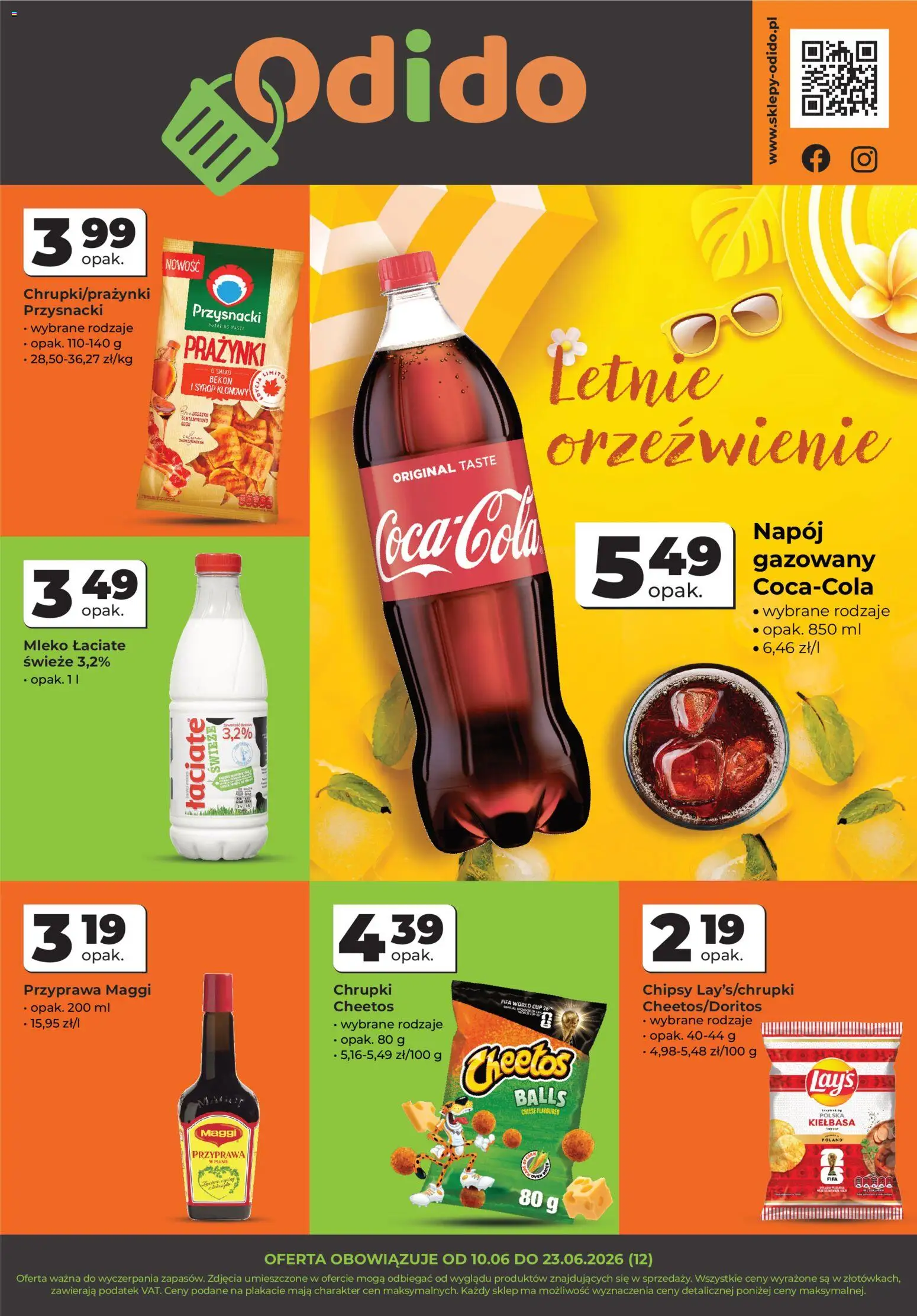 Odido gazetka - Wybrane produkty od 10.06.2026 | Strona: 1 | Produkty: Kiełbasa, Syrop, Chipsy, Bekon