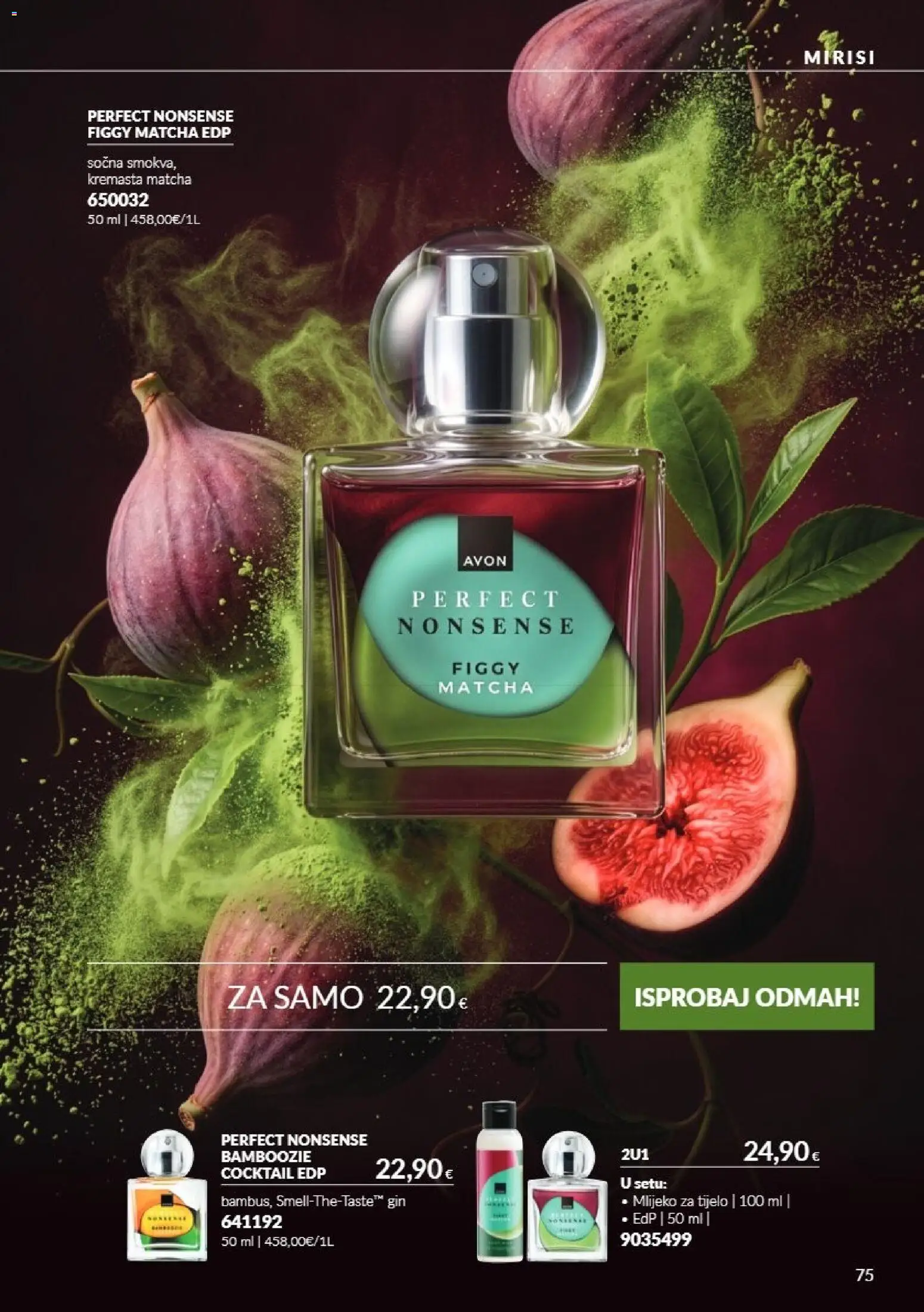Avon katalog | vrijedi od 01.10.2026 | Stranica: 75 | Proizvodi: Matcha, Mlijeko, Gin, Mlijeko za tijelo