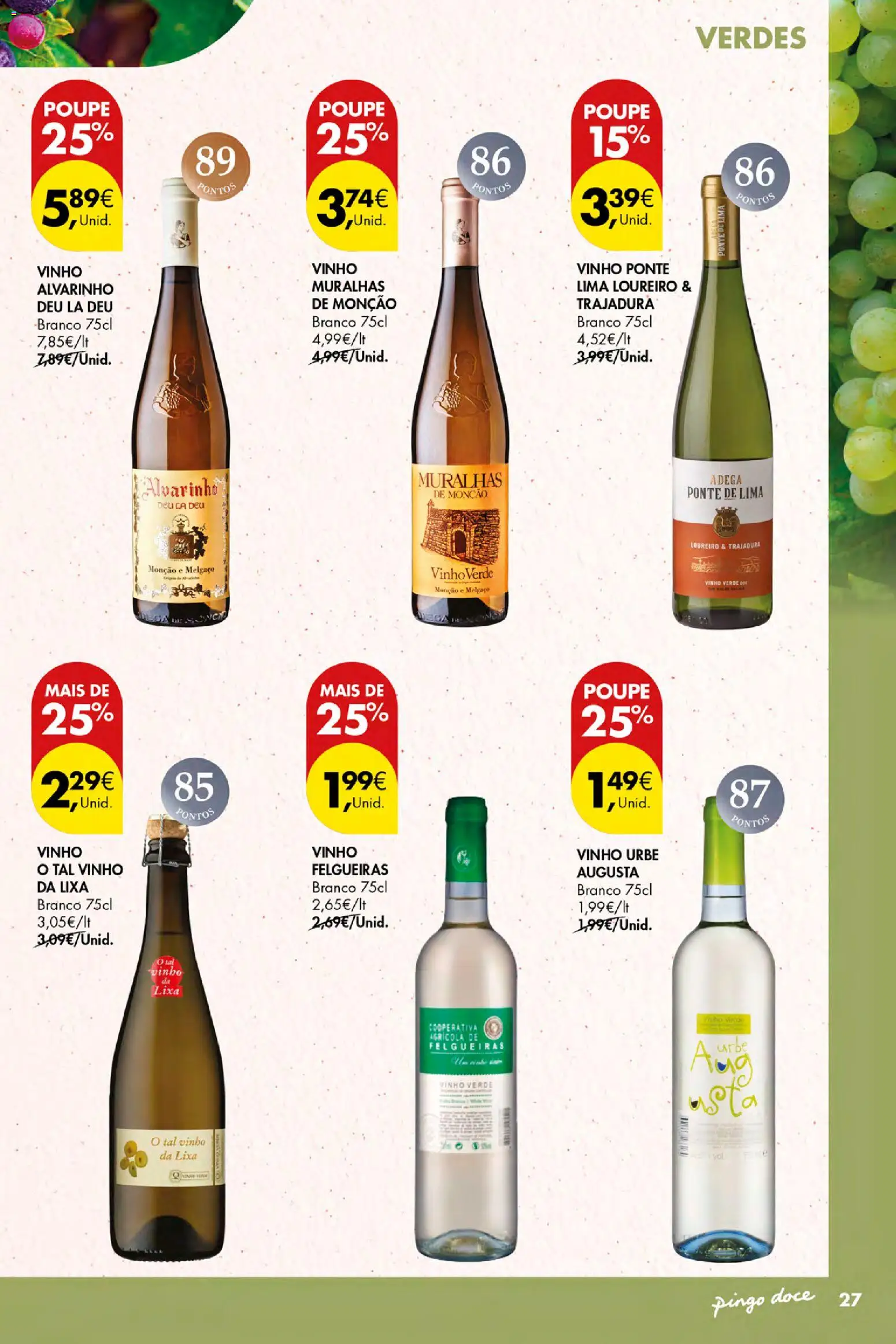 Pingo Doce Vinhos e Sabores de Portugal Açores │ válido de 17/09/2026 | Página: 27 | Produtos: Lixa, Vinho, Lima