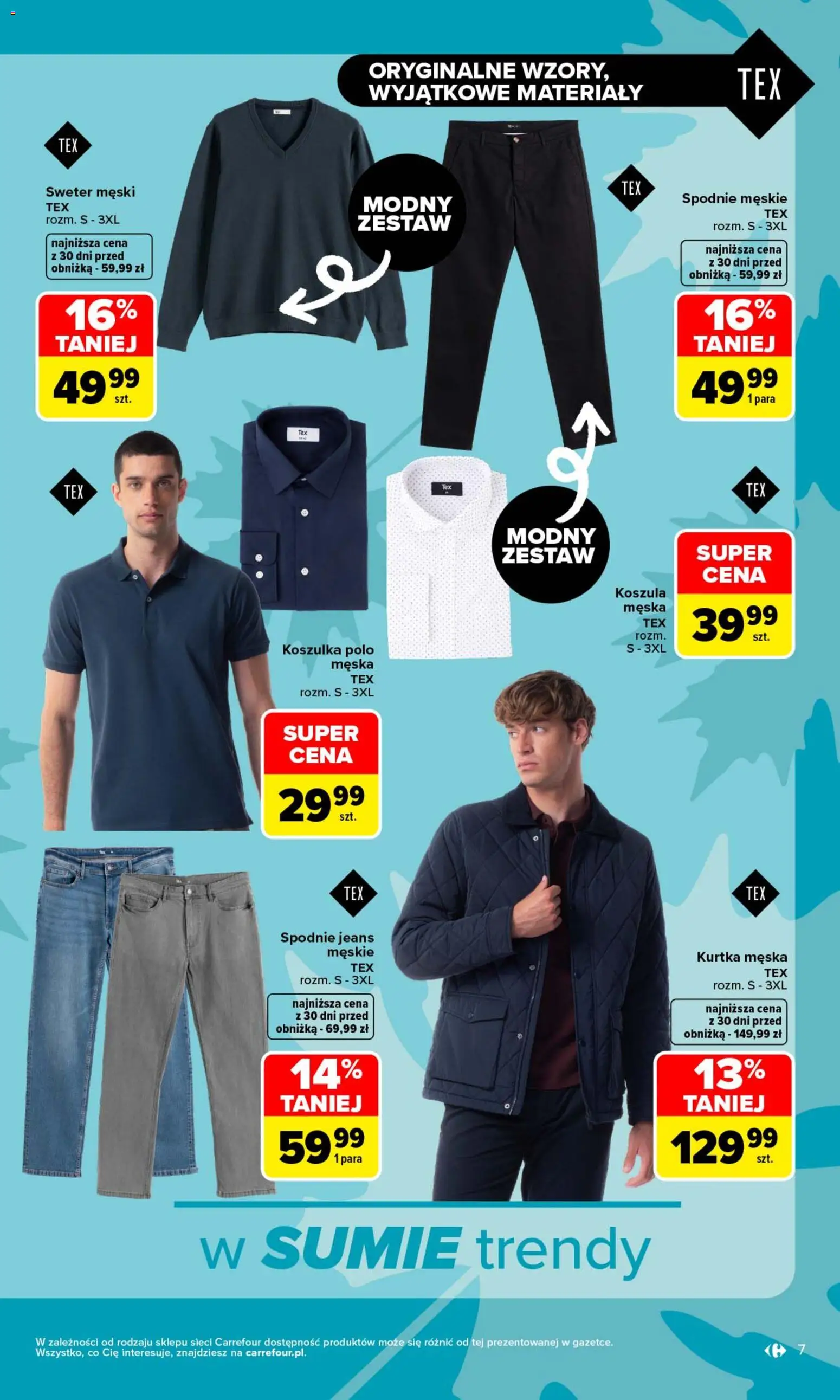 Carrefour gazetka - Zanosi się na świetne okazje od 31.08.2026 | Strona: 7 | Produkty: Koszula, Sweter, Kurtka, Spodnie