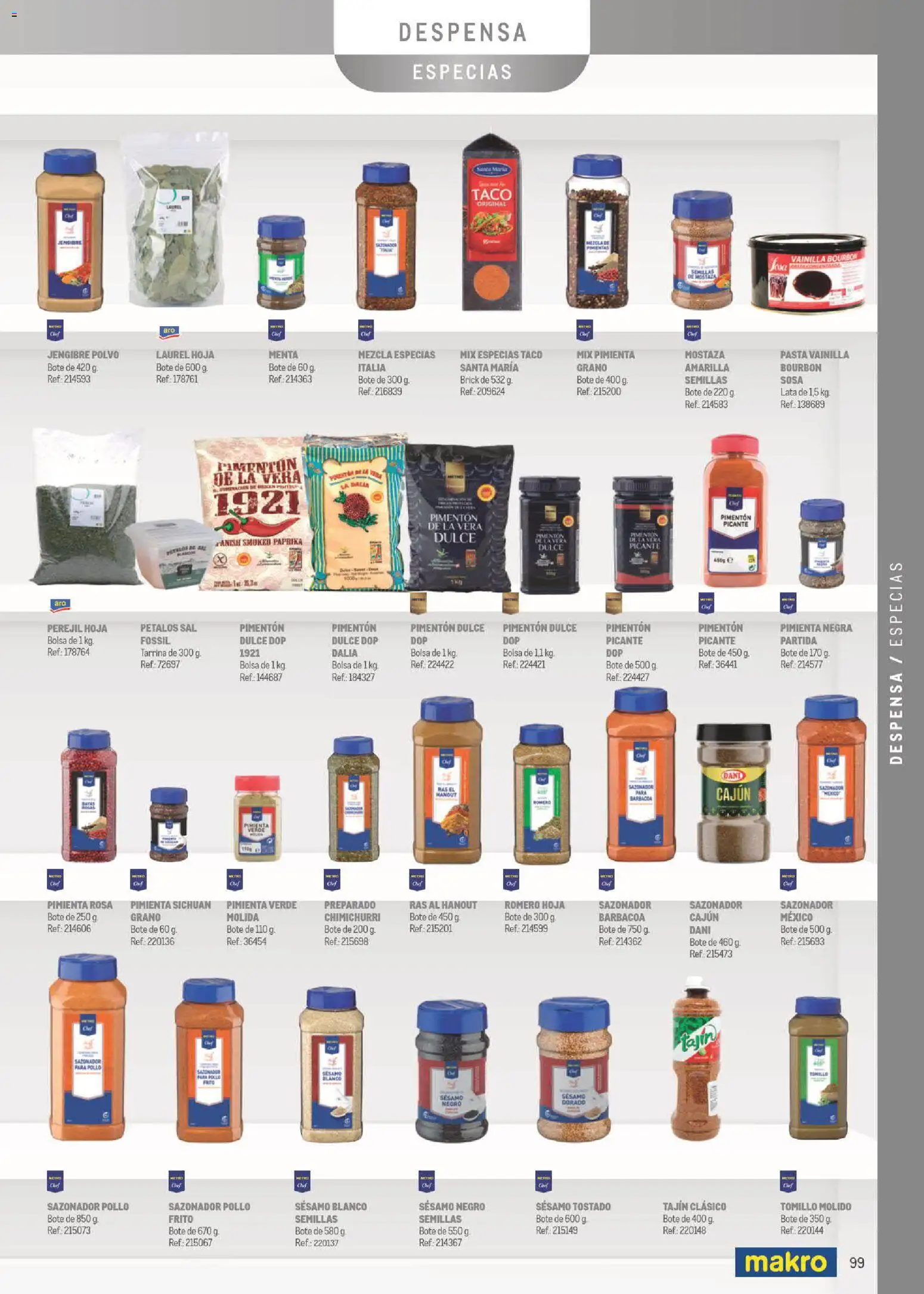 Makro Especial Carta y Menú │ válido desde el 06/07/2026 | Página: 99 | Productos: Polvo, Pasta, Bolsa, Barbacoa