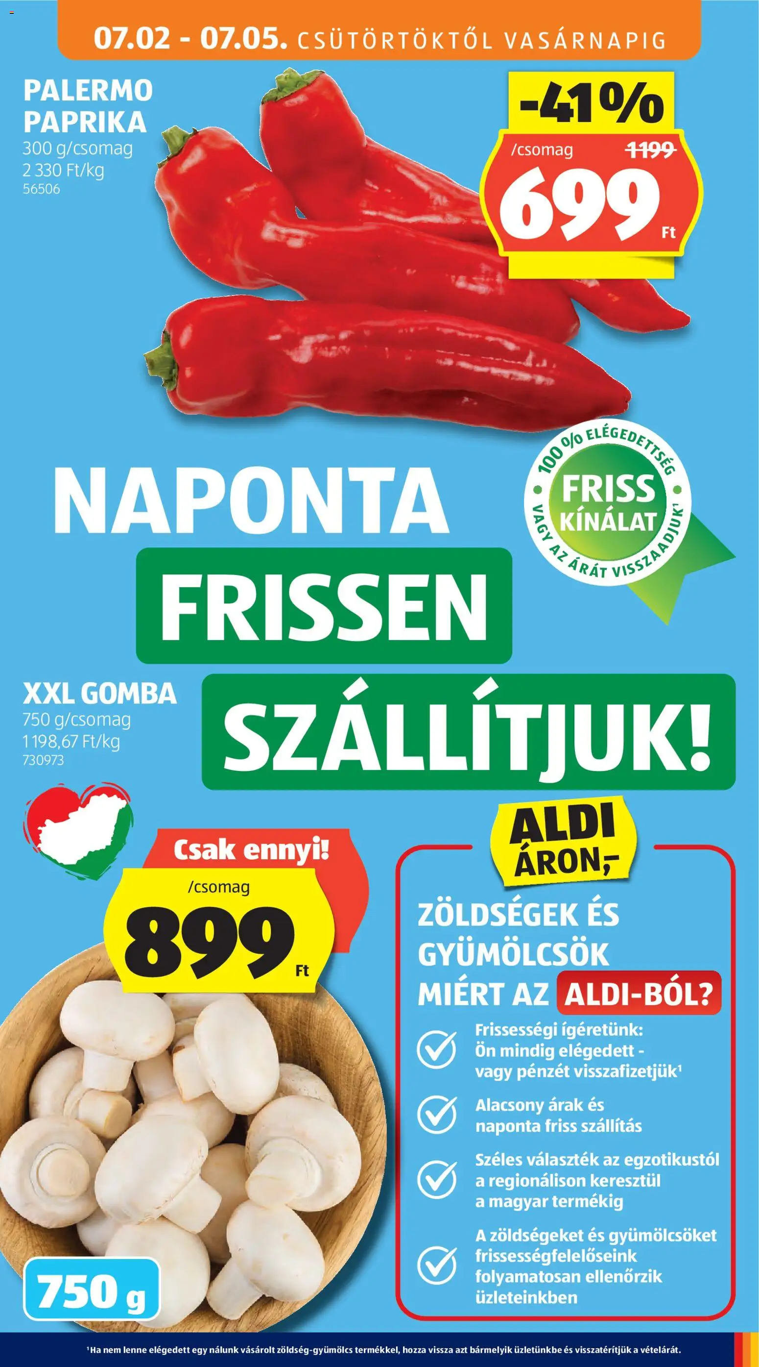 Aldi akciós ujság - amely érvényes a következő dátumtól: 2026.07.02. | Oldal: 15 | Termékek: Gomba