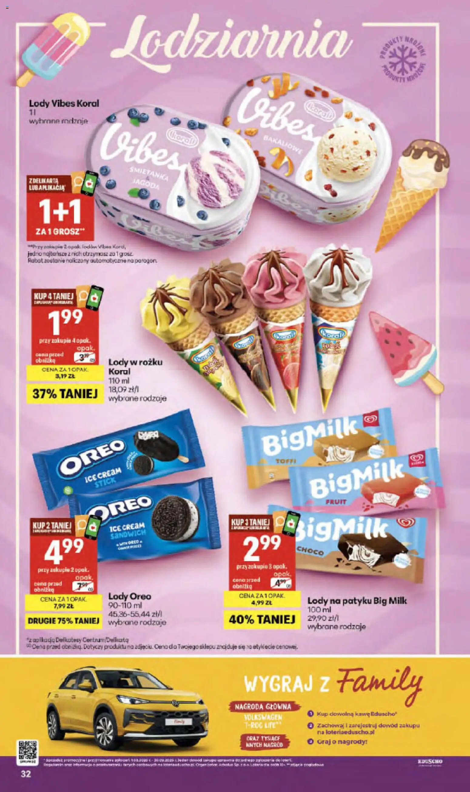 Delikatesy Centrum gazetka - Sklepy Własne od 24.09.2026 | Strona: 32 | Produkty: Oreo, Delikatesy, Lody na patyku, Lody